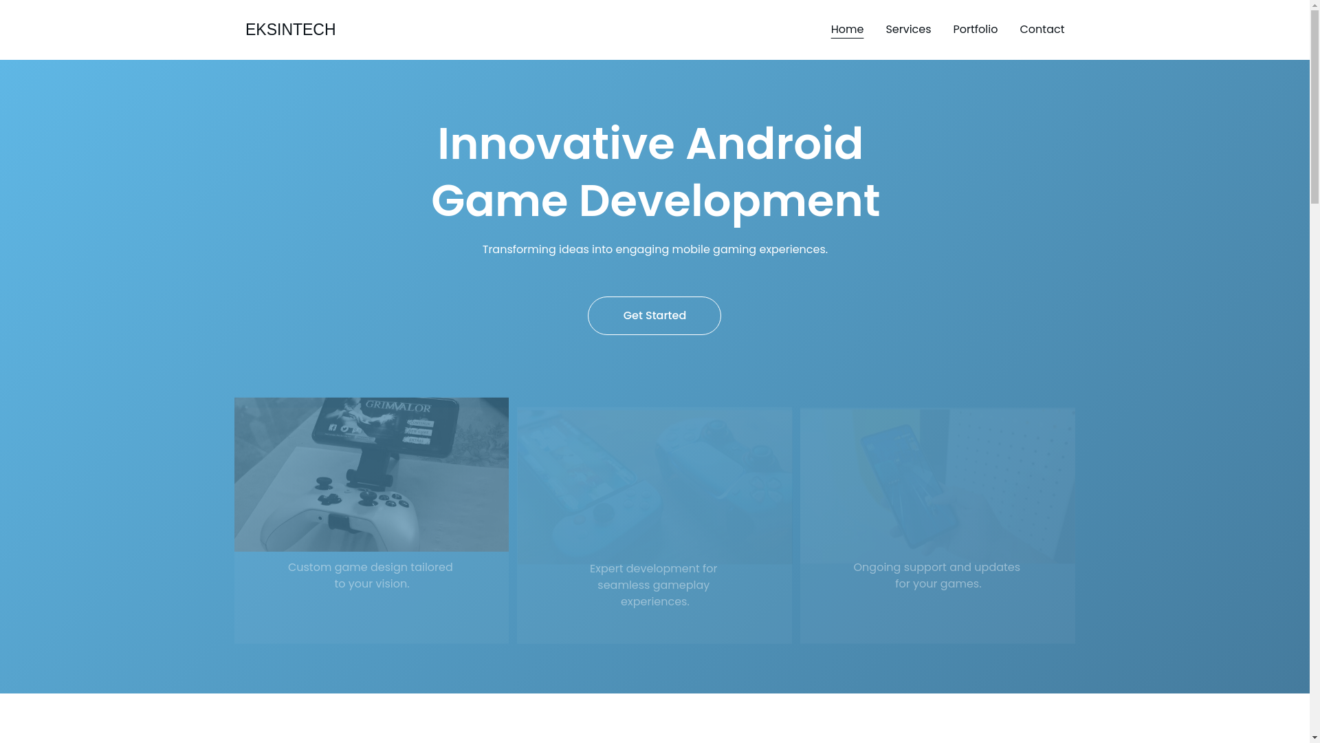 website screenshot of https://eksintech.space/