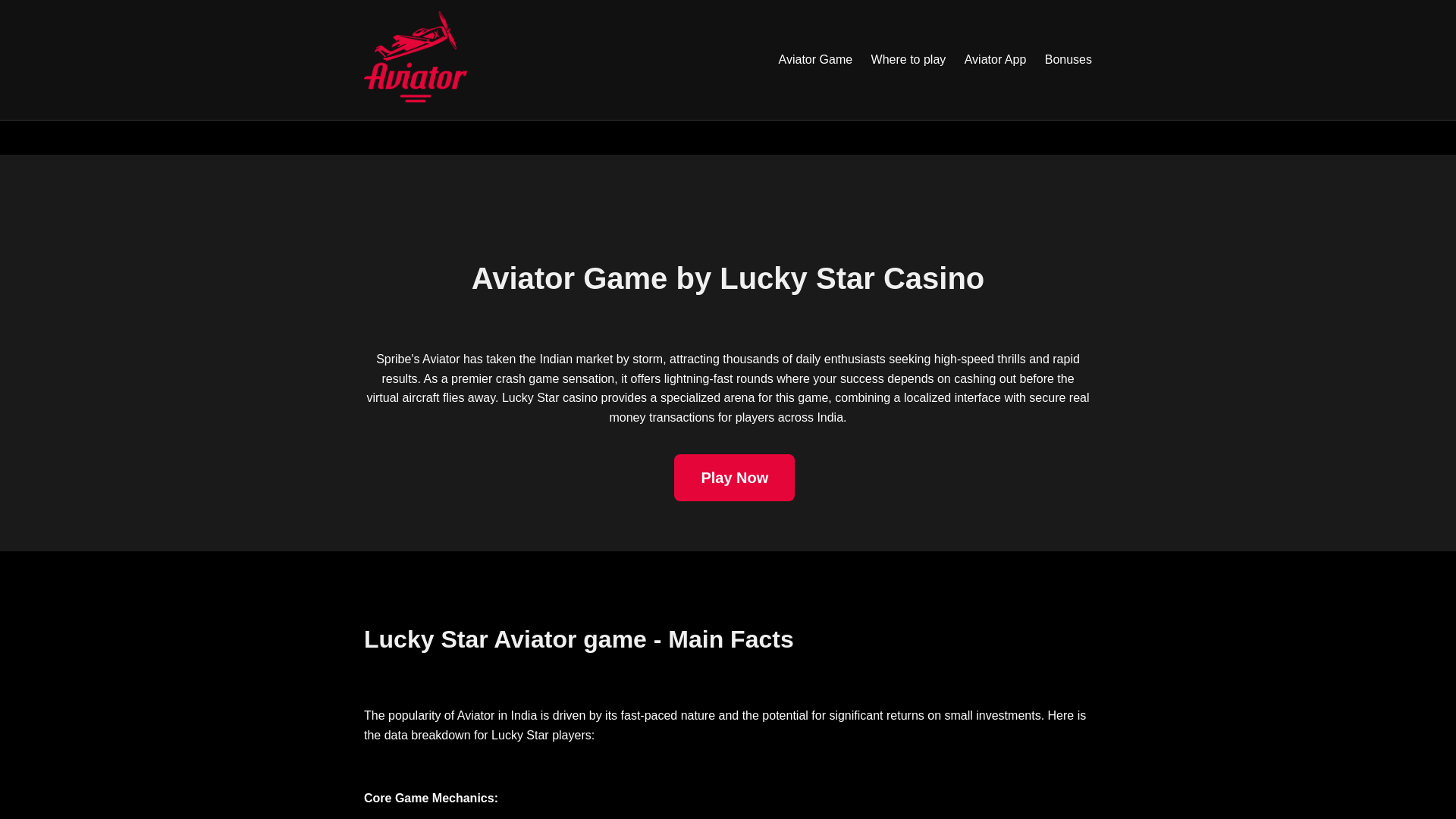 website screenshot of https://aviator-lucky-star.net/