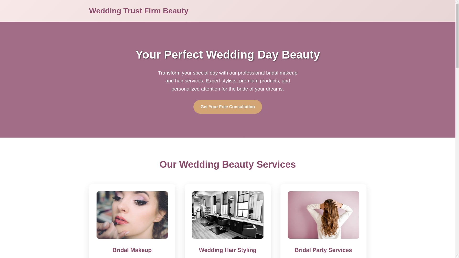 website screenshot of https://weddingtrustfirm.beauty/