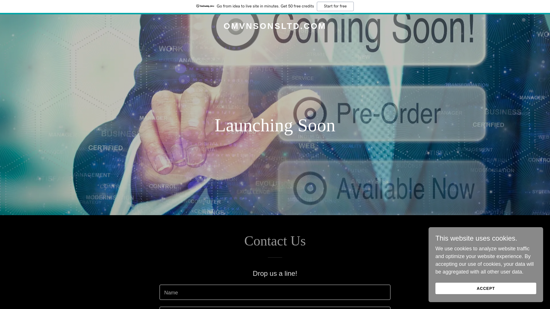 website screenshot of https://omvnsonsltd.com/