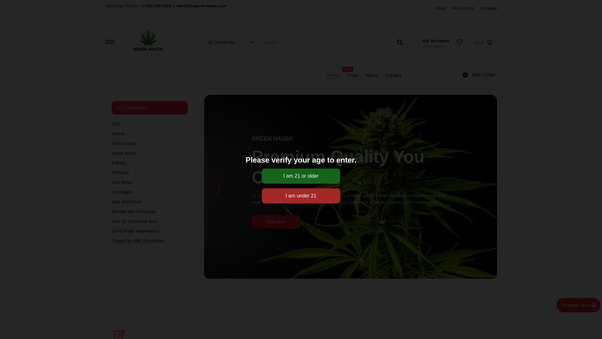 website screenshot of https://thegreen-haven.com/