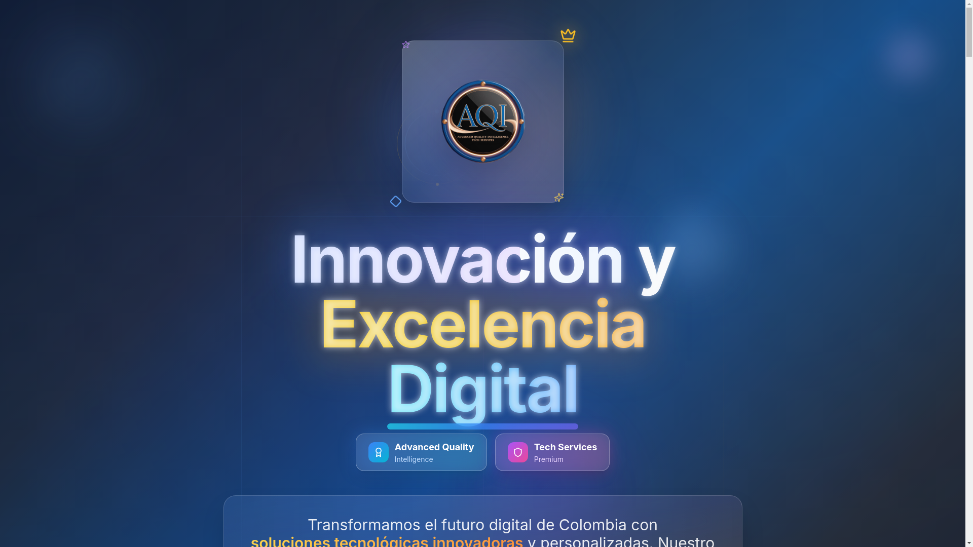 website screenshot of https://aqitech.com.co/