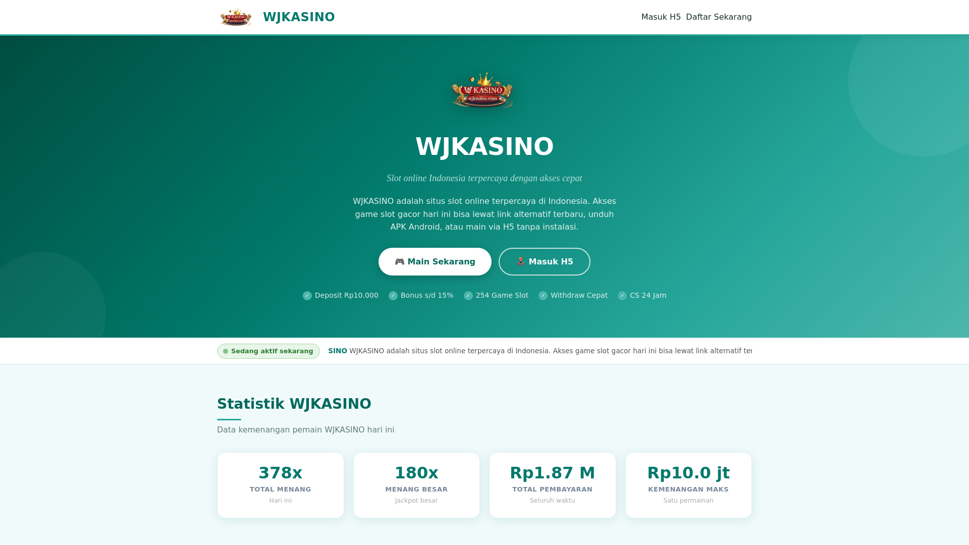 website screenshot of https://wjkasino-rest.pages.dev/