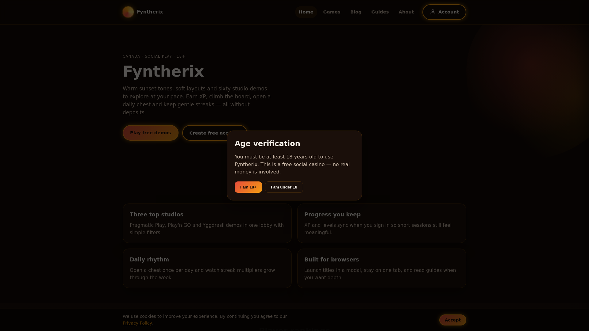 website screenshot of https://fyntherix.com/