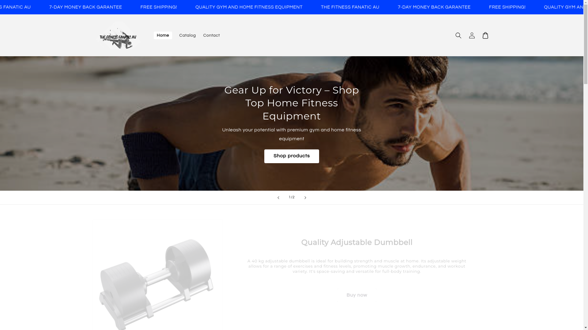 website screenshot of https://thefitnessfanaticau.store/