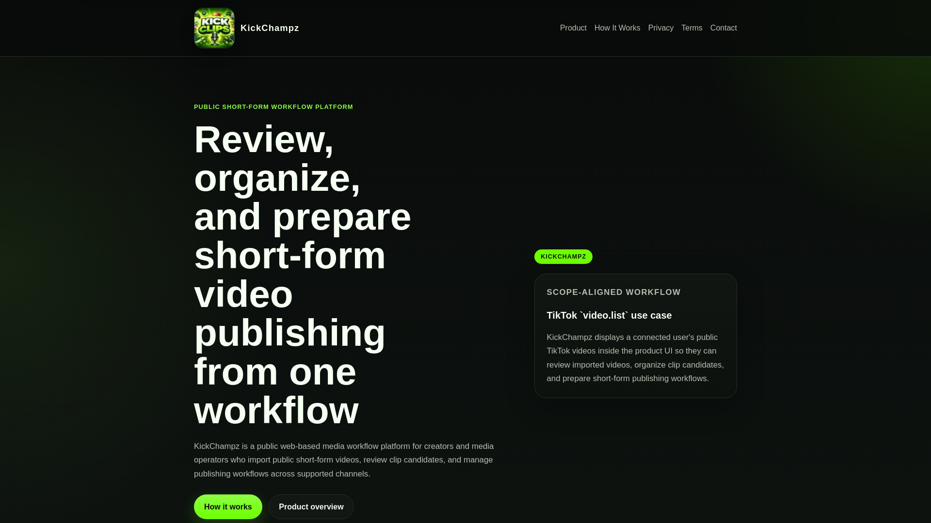 website screenshot of https://kickchampz.com/