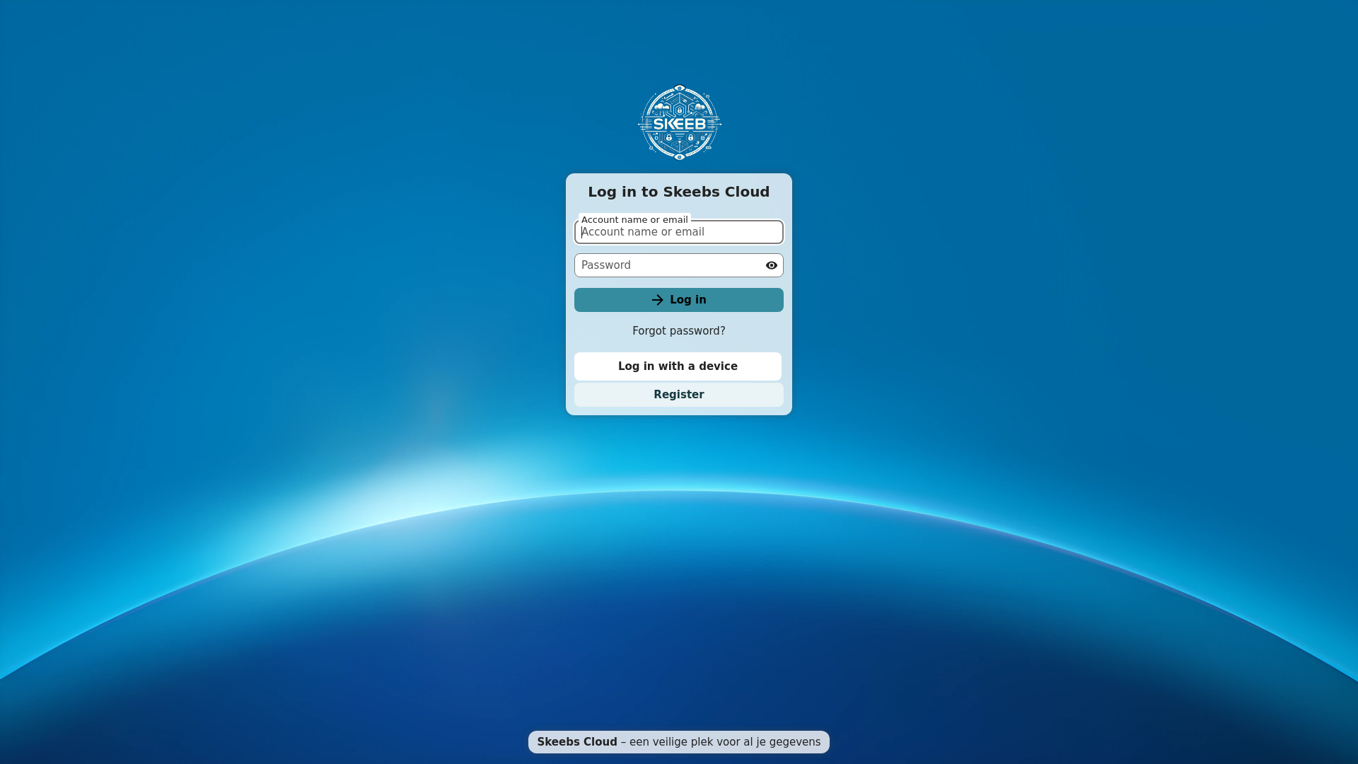 website screenshot of https://cloud.skeeb.nl/