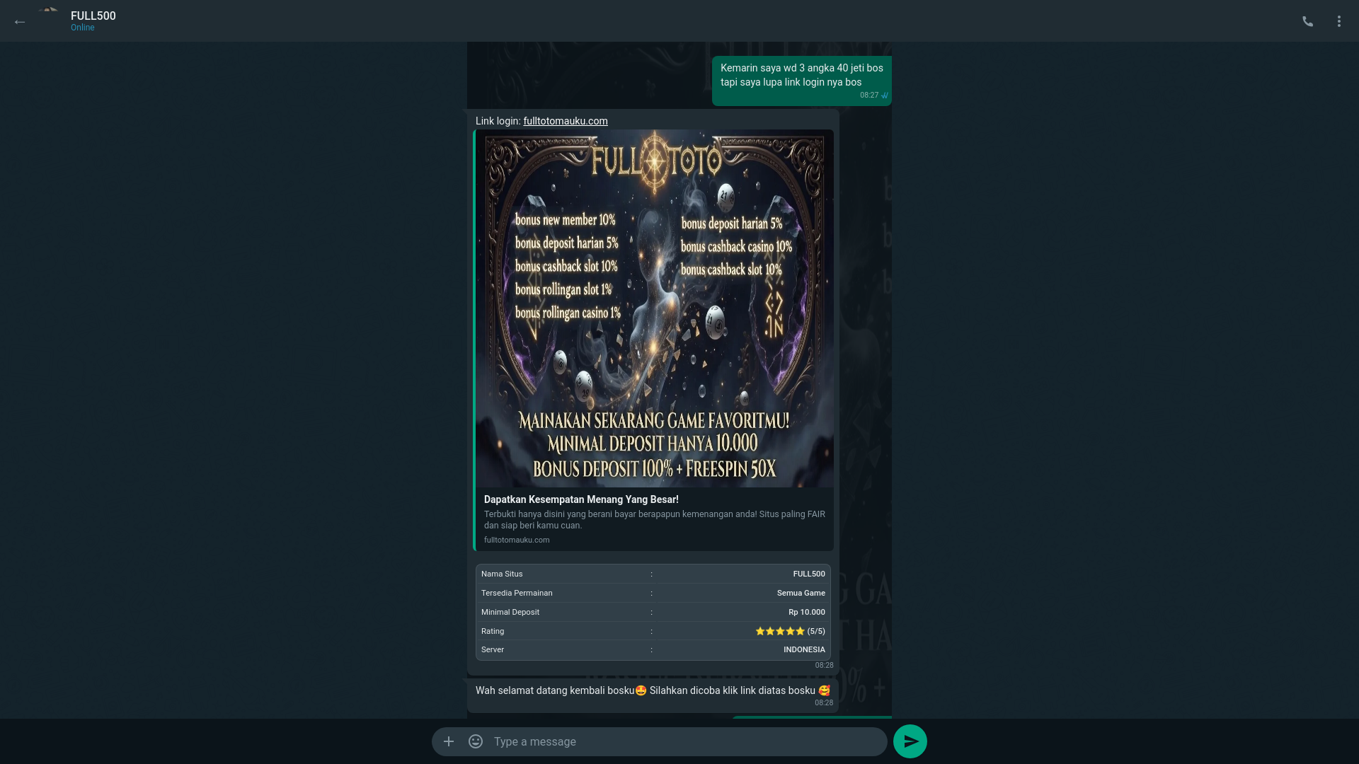website screenshot of https://fulltoto19022026.pages.dev/