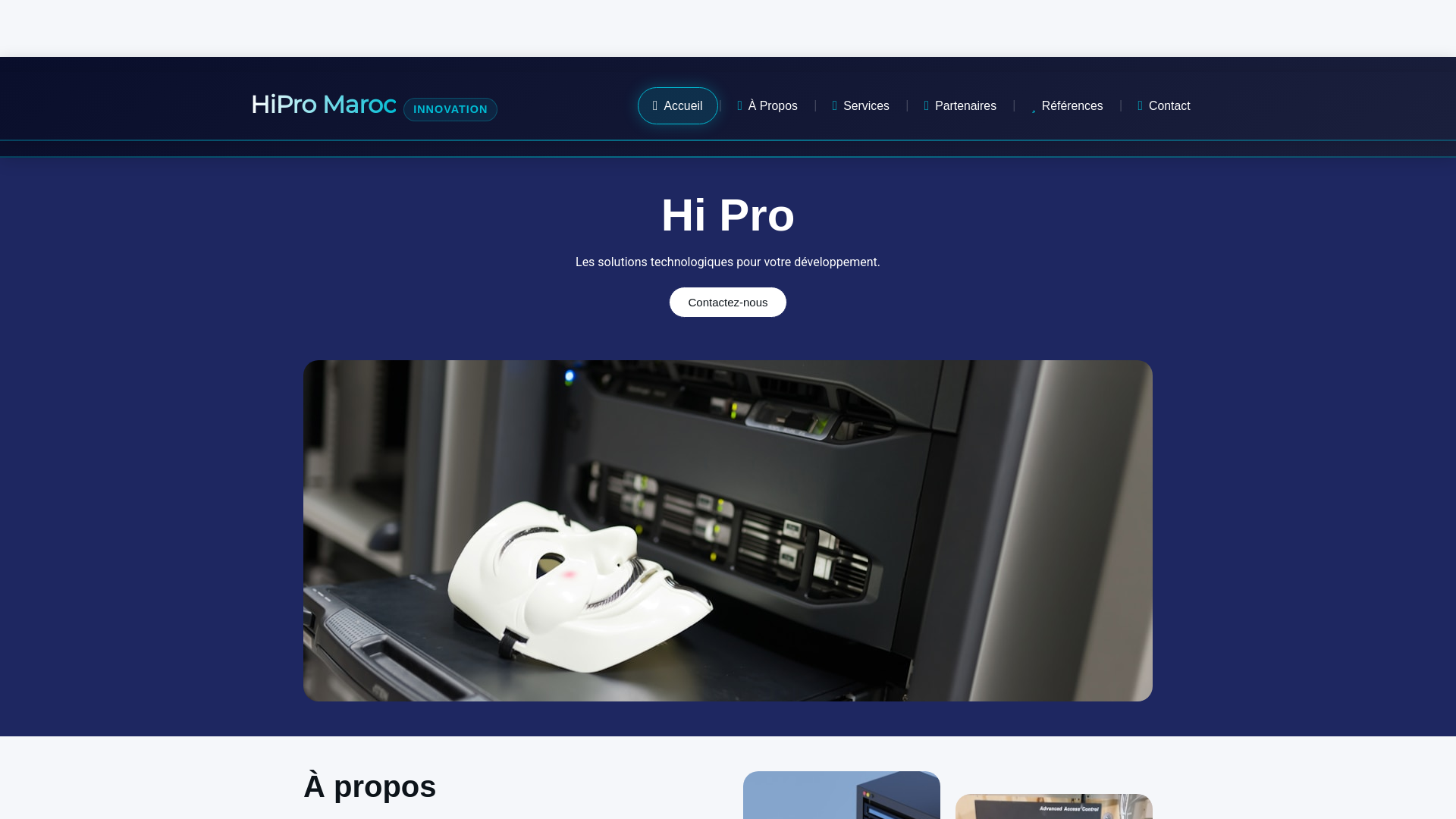 website screenshot of https://hipro.ma/
