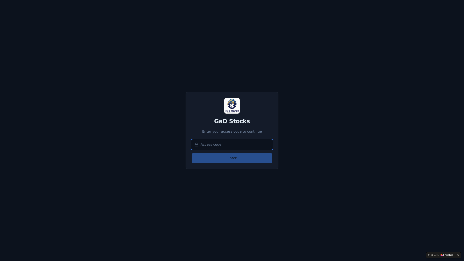 website screenshot of https://gadstocks.com/