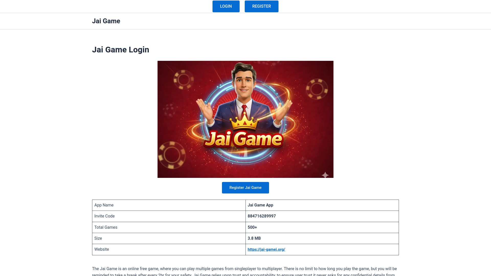 website screenshot of https://jai-gamei.org/