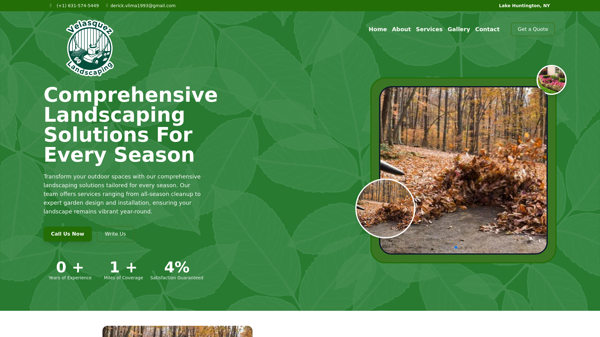 website screenshot of https://velasquezlandscapingny.com/