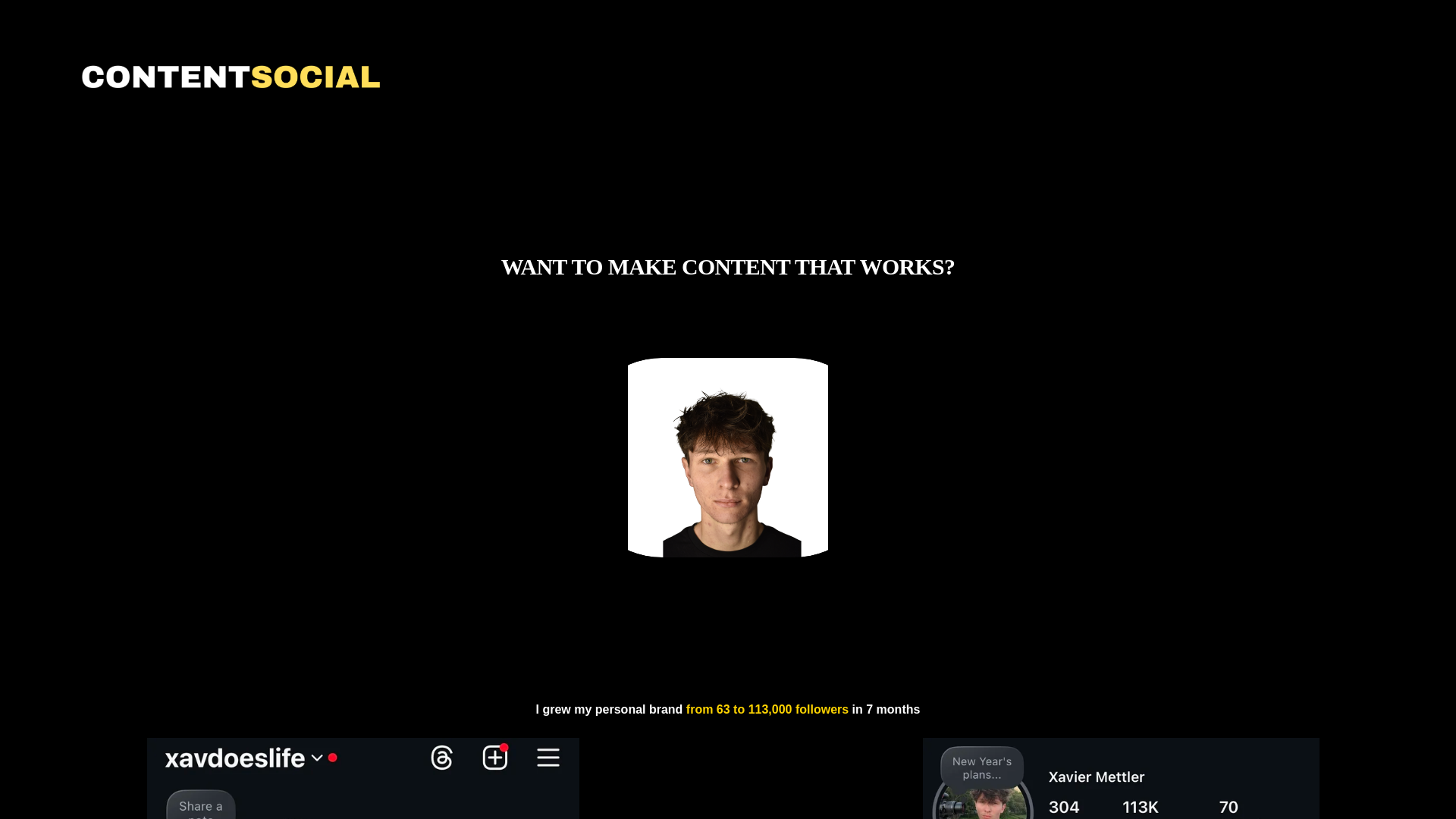 website screenshot of https://joincontentsocial.com/