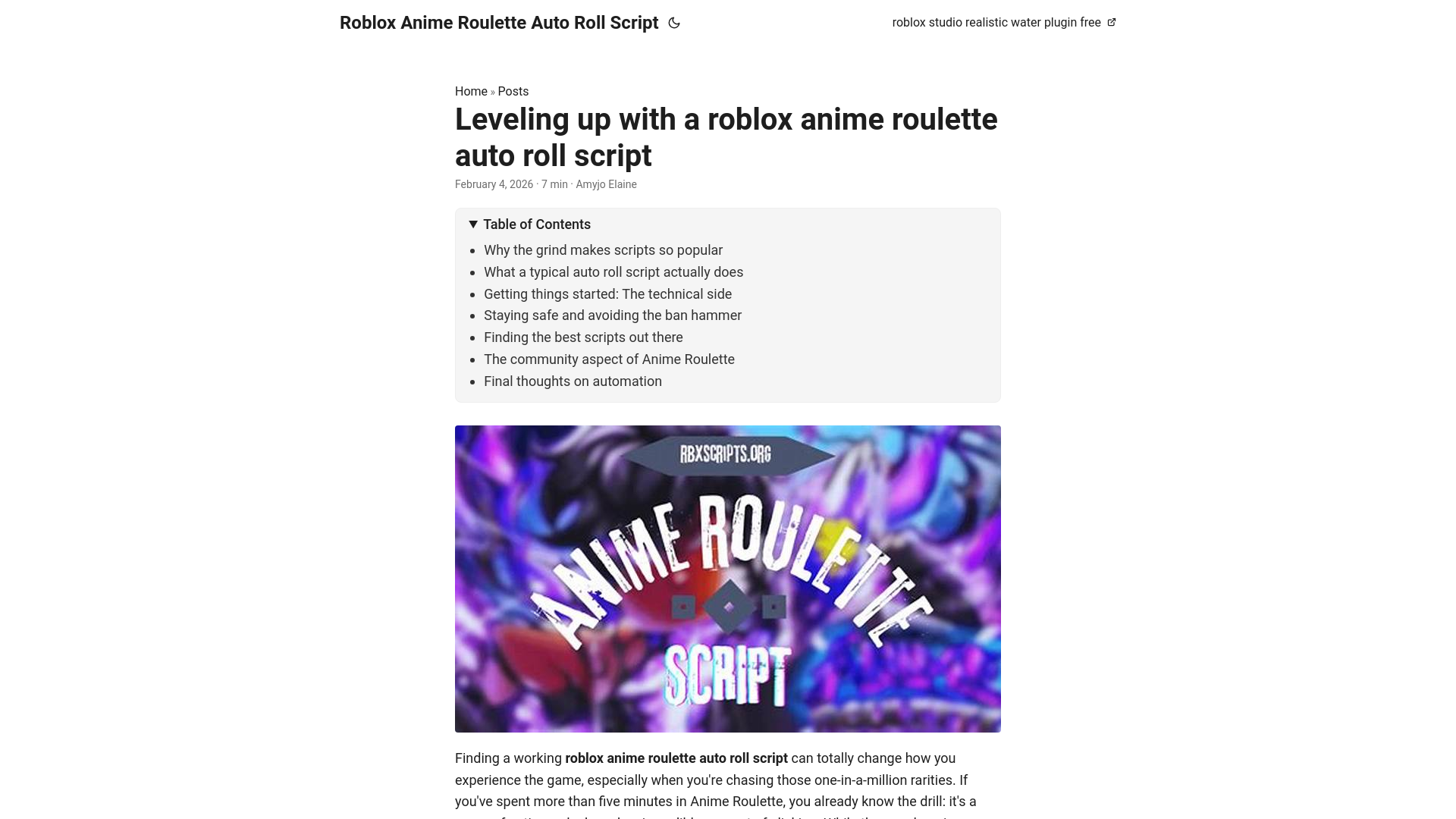 website screenshot of https://roblox-anime-roulette-auto-roll-script.pages.dev/