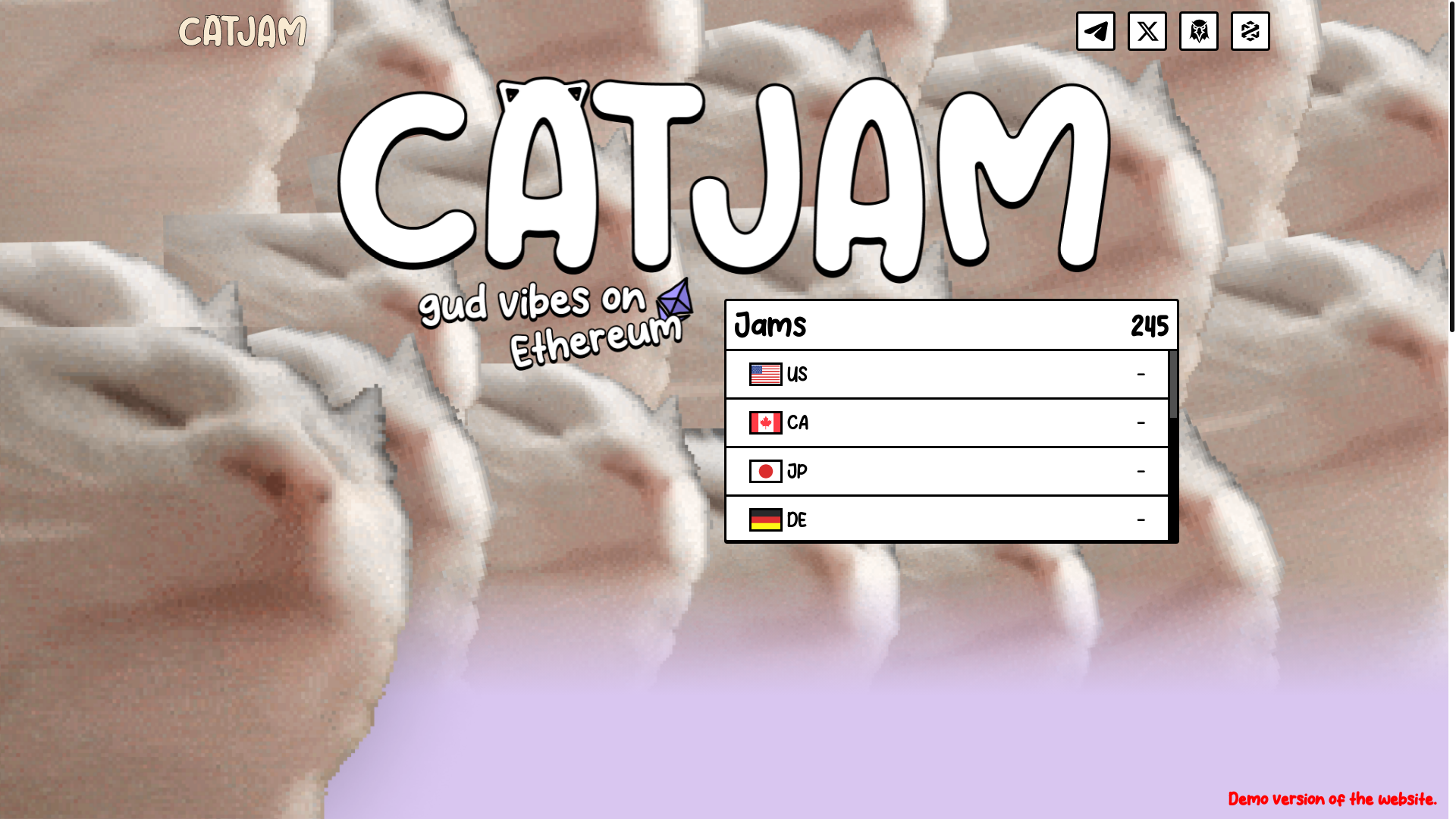 website screenshot of https://catjam.top/