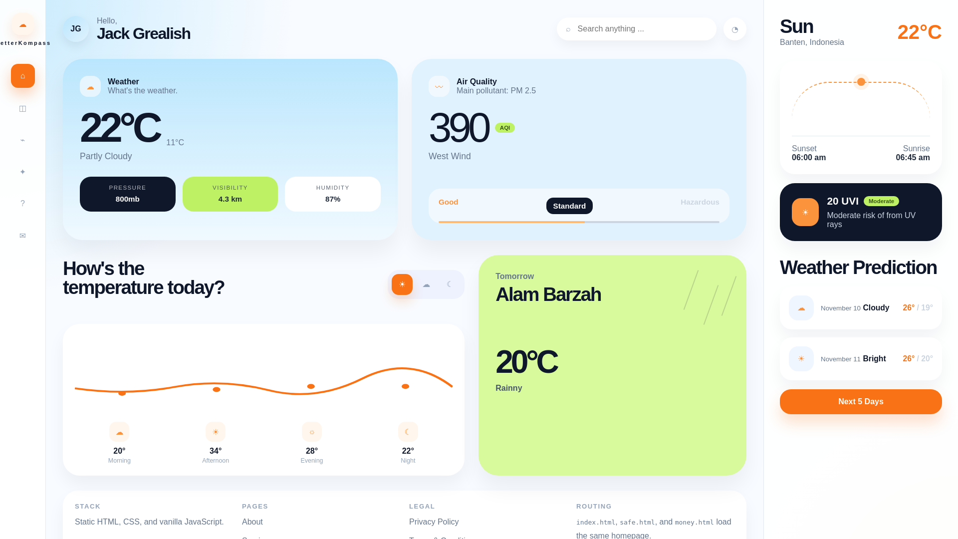 website screenshot of https://wetterkompass.online