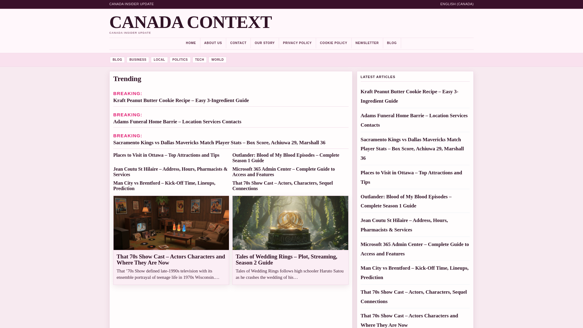 website screenshot of https://canadacontext.com