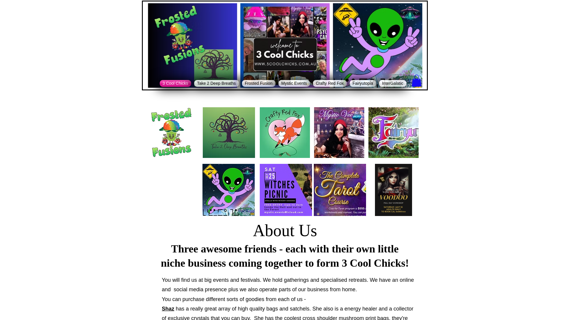 website screenshot of https://intergalatic.com.au