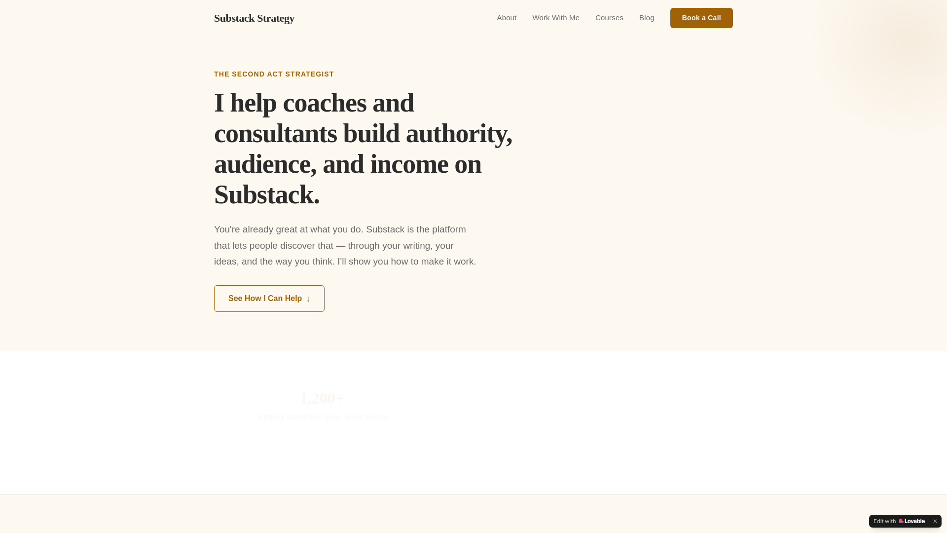 website screenshot of https://substackstrategy.com/