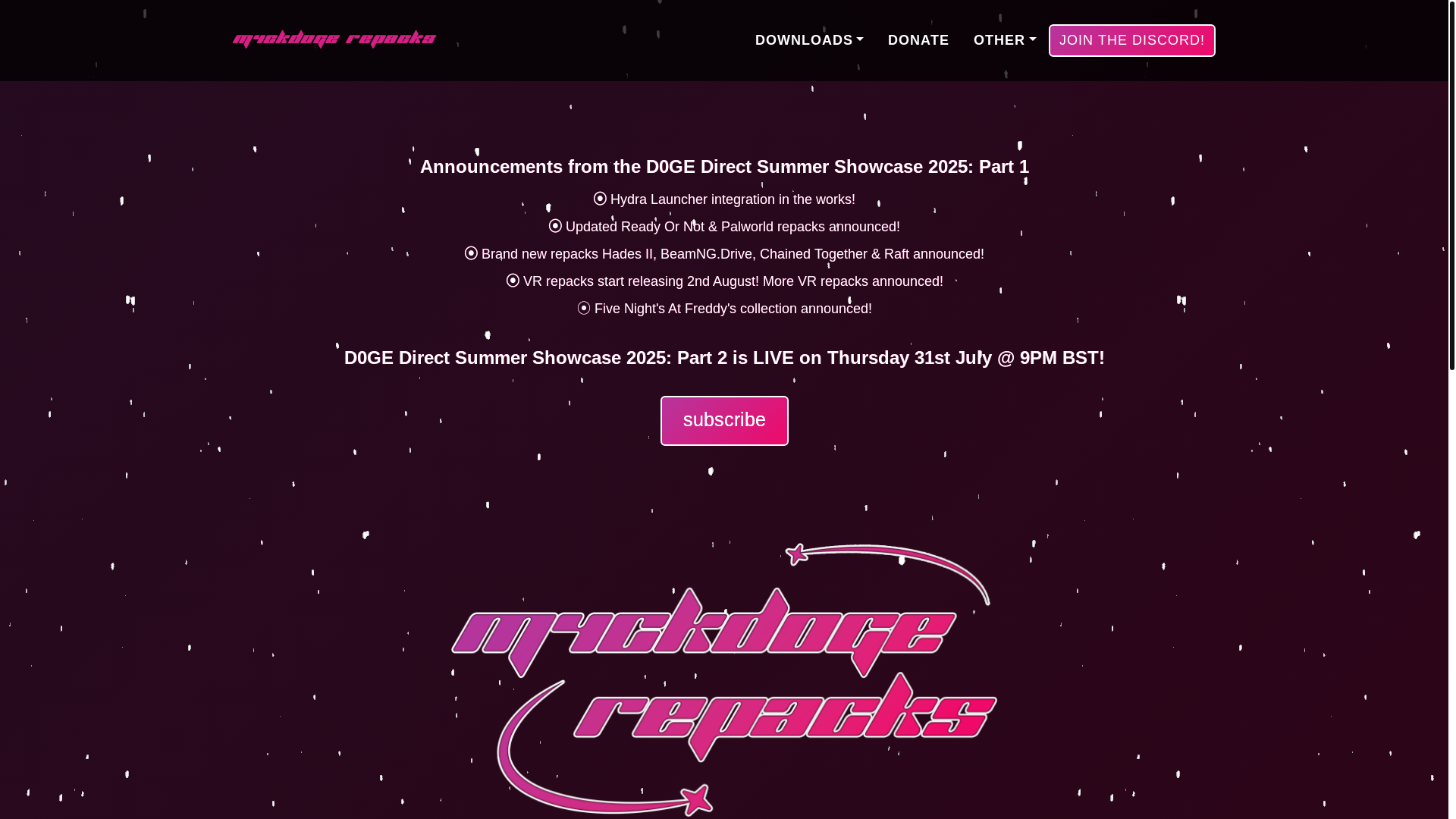 website screenshot of https://m4ckd0ge-repacks.site/