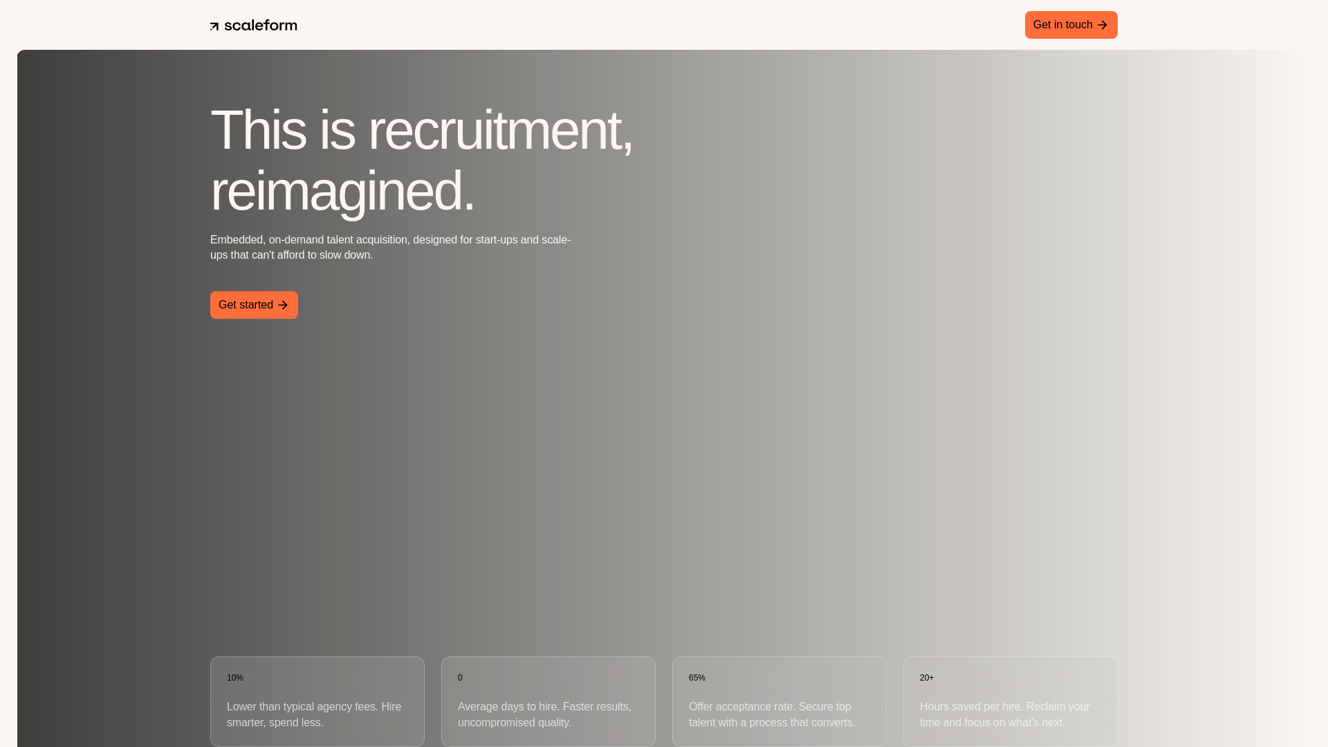 website screenshot of https://scaleformtalent.co.uk