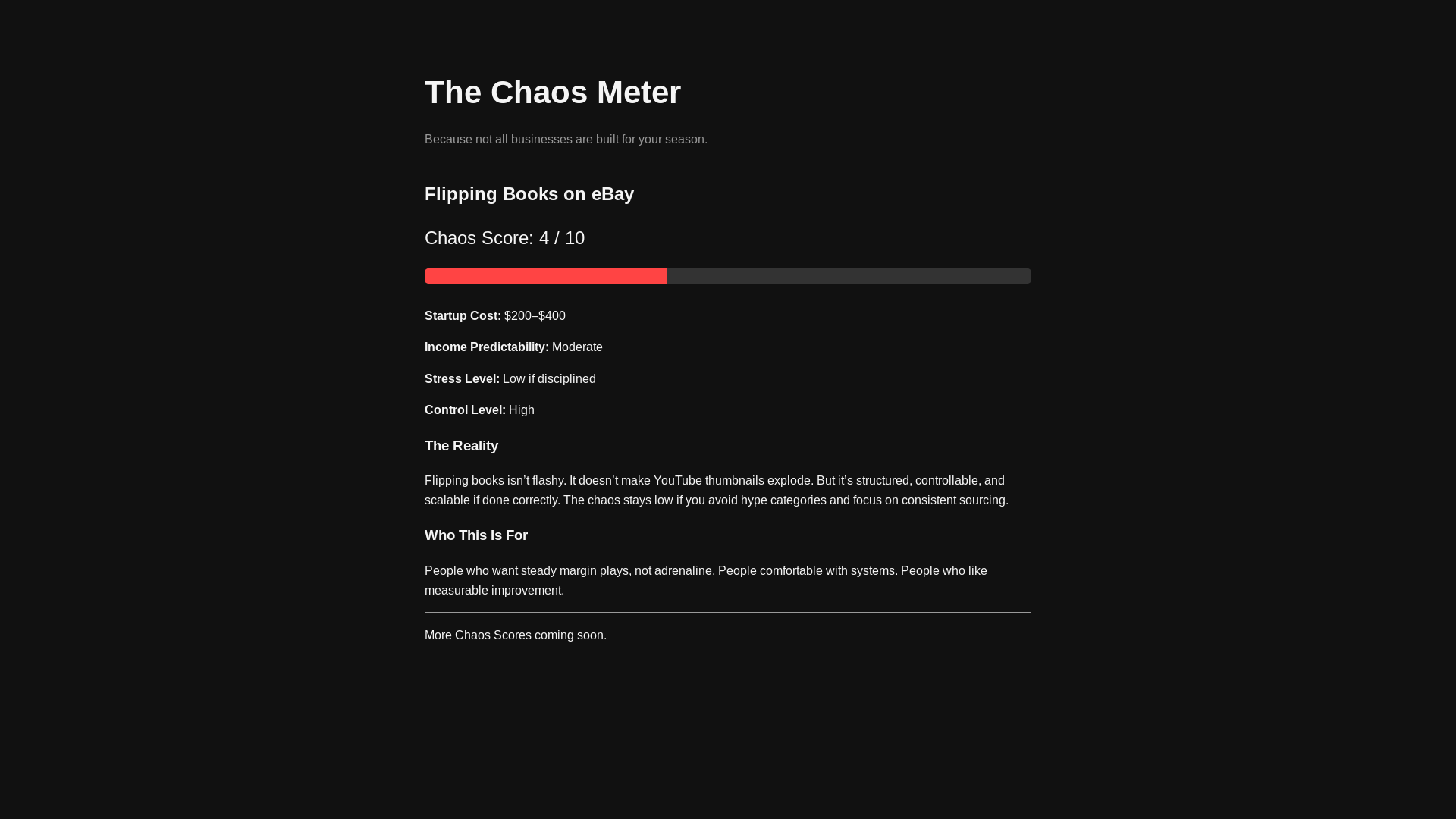 website screenshot of https://thechaosmeter.pages.dev/