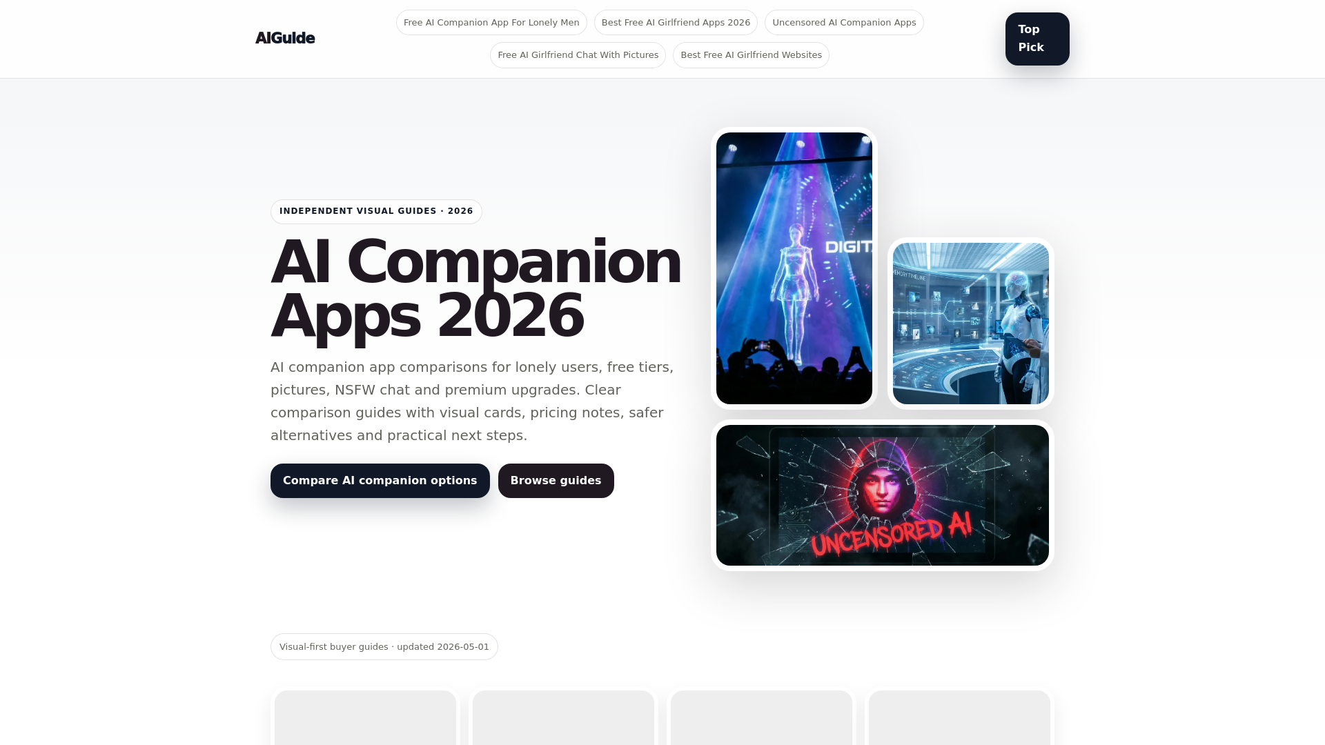 website screenshot of https://ai-companion-apps-2026.pages.dev/