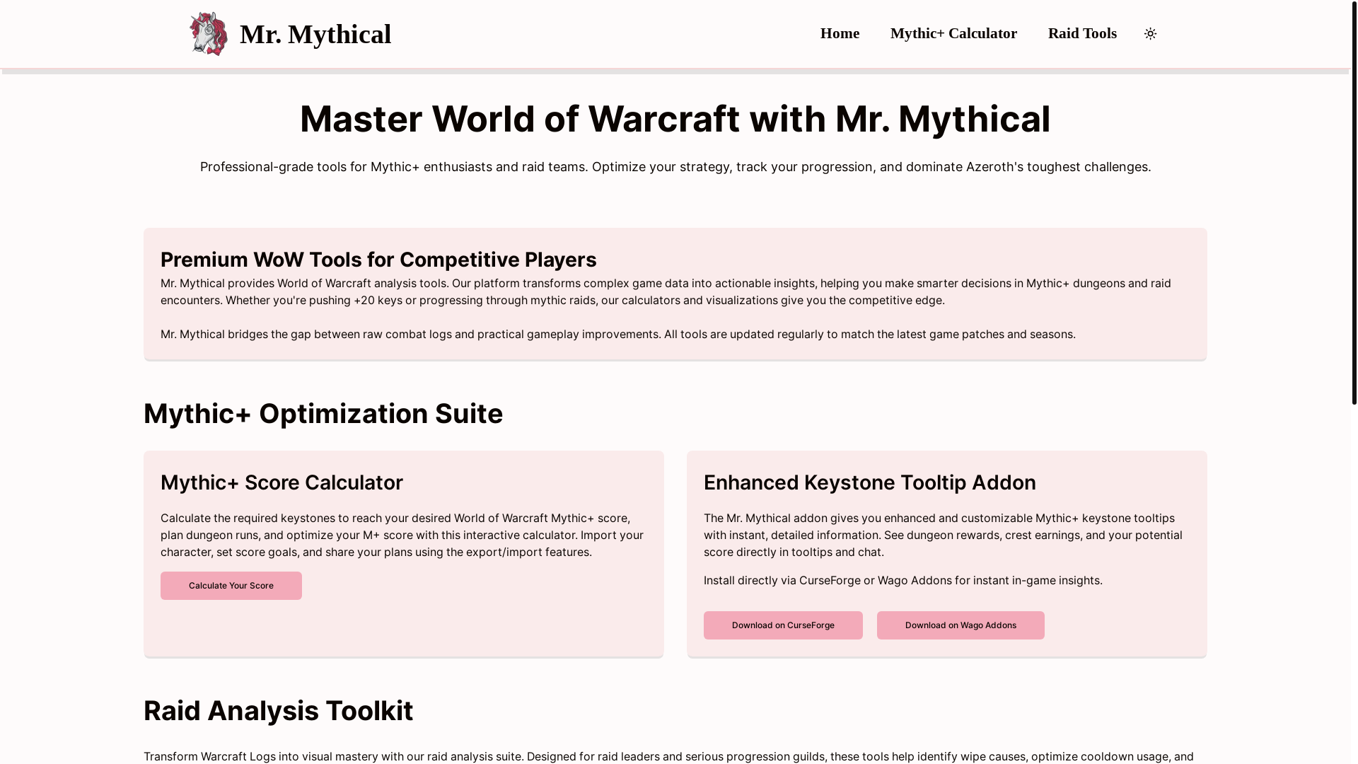 website screenshot of https://mrmythical.pages.dev/
