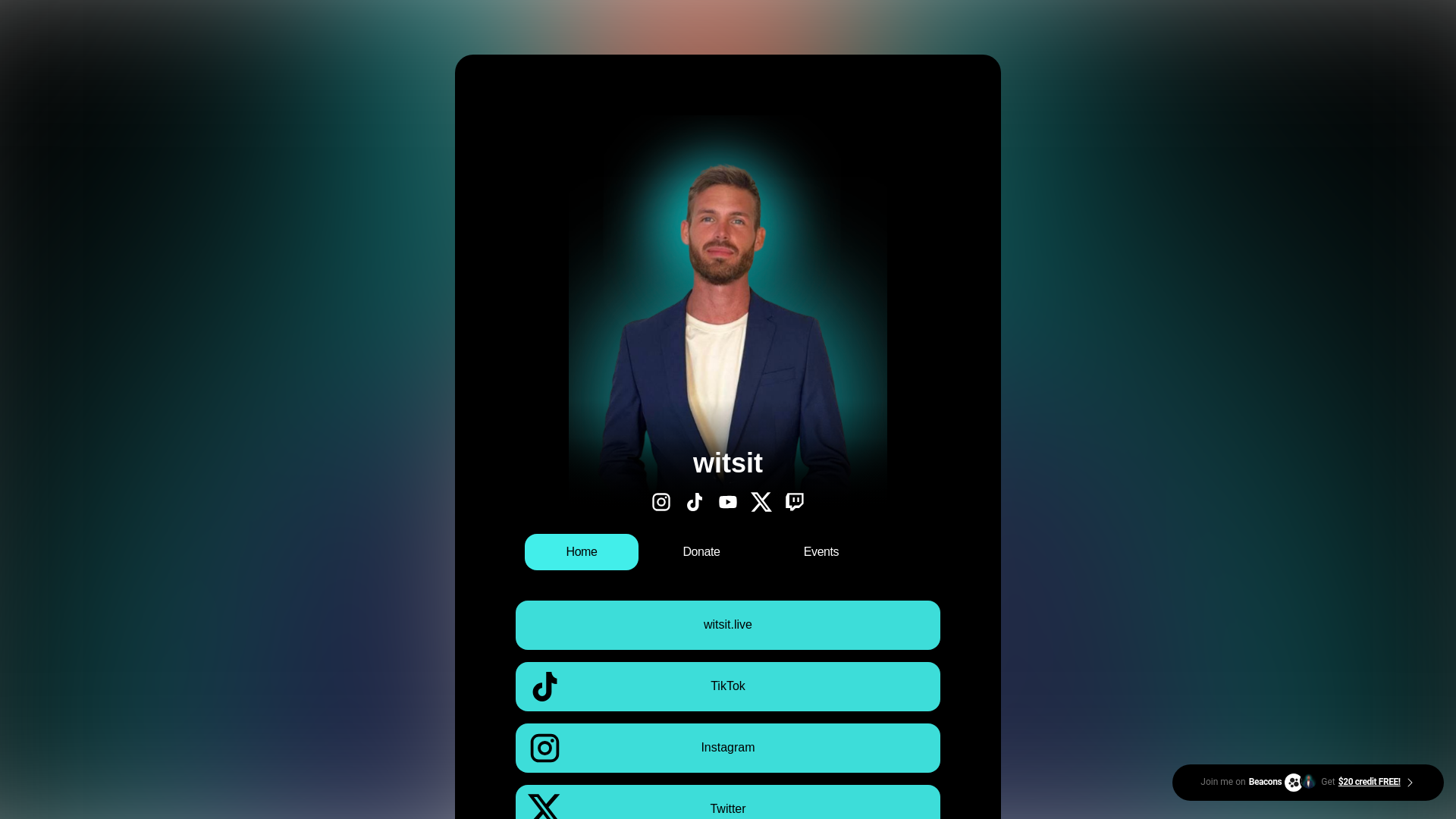 website screenshot of https://witsit.me