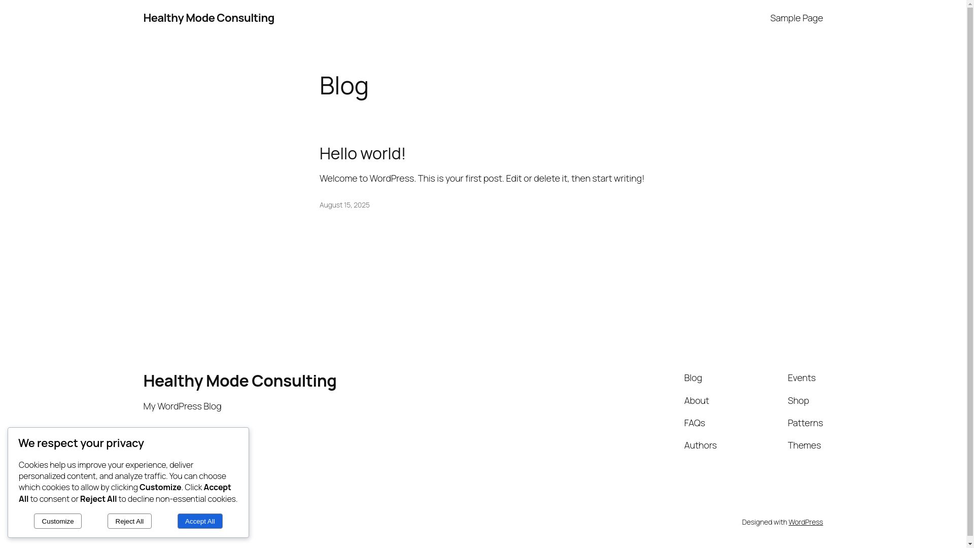 website screenshot of https://healthymodeconsulting.com.au/