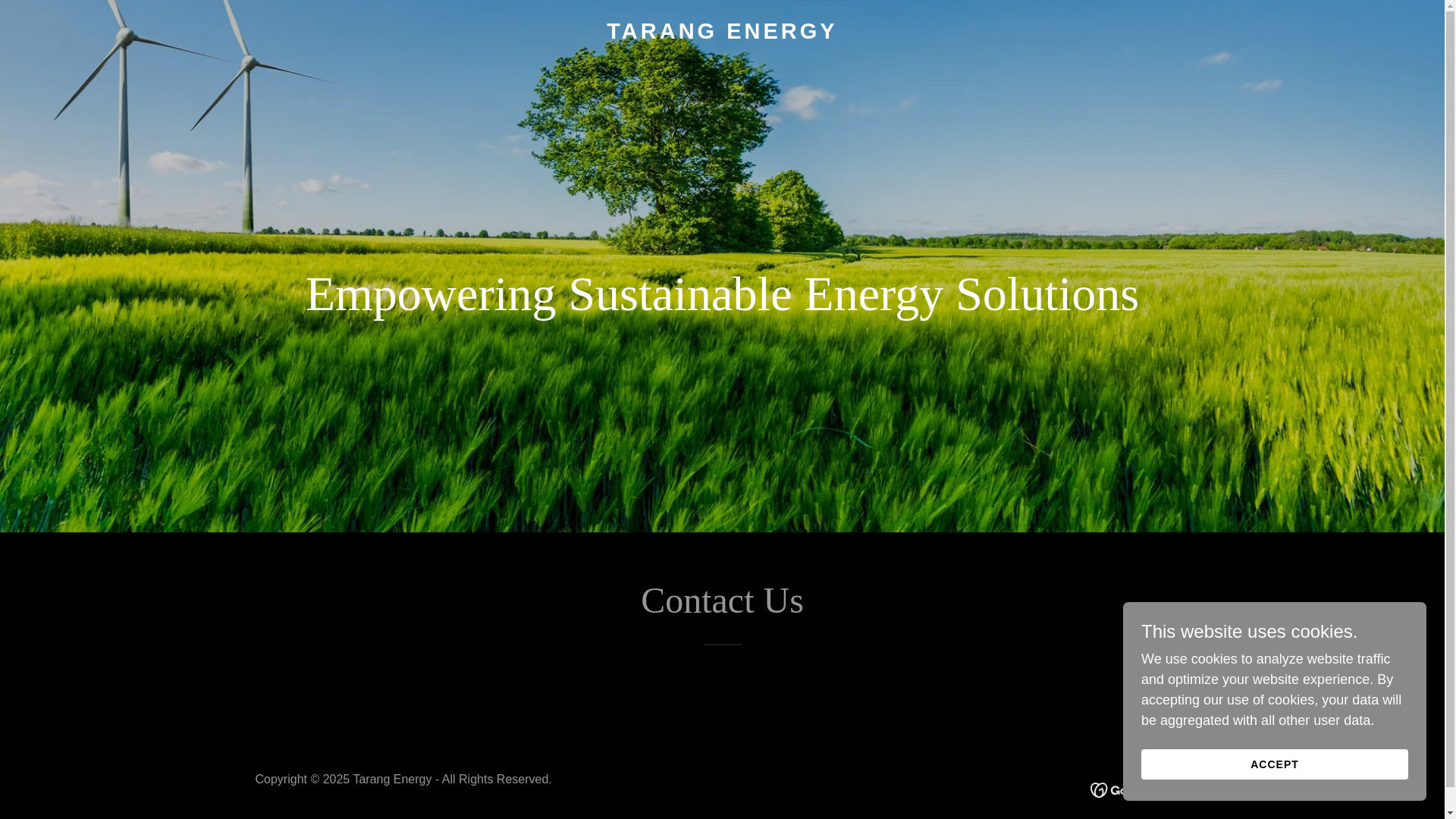 website screenshot of https://tarangenergy.com/