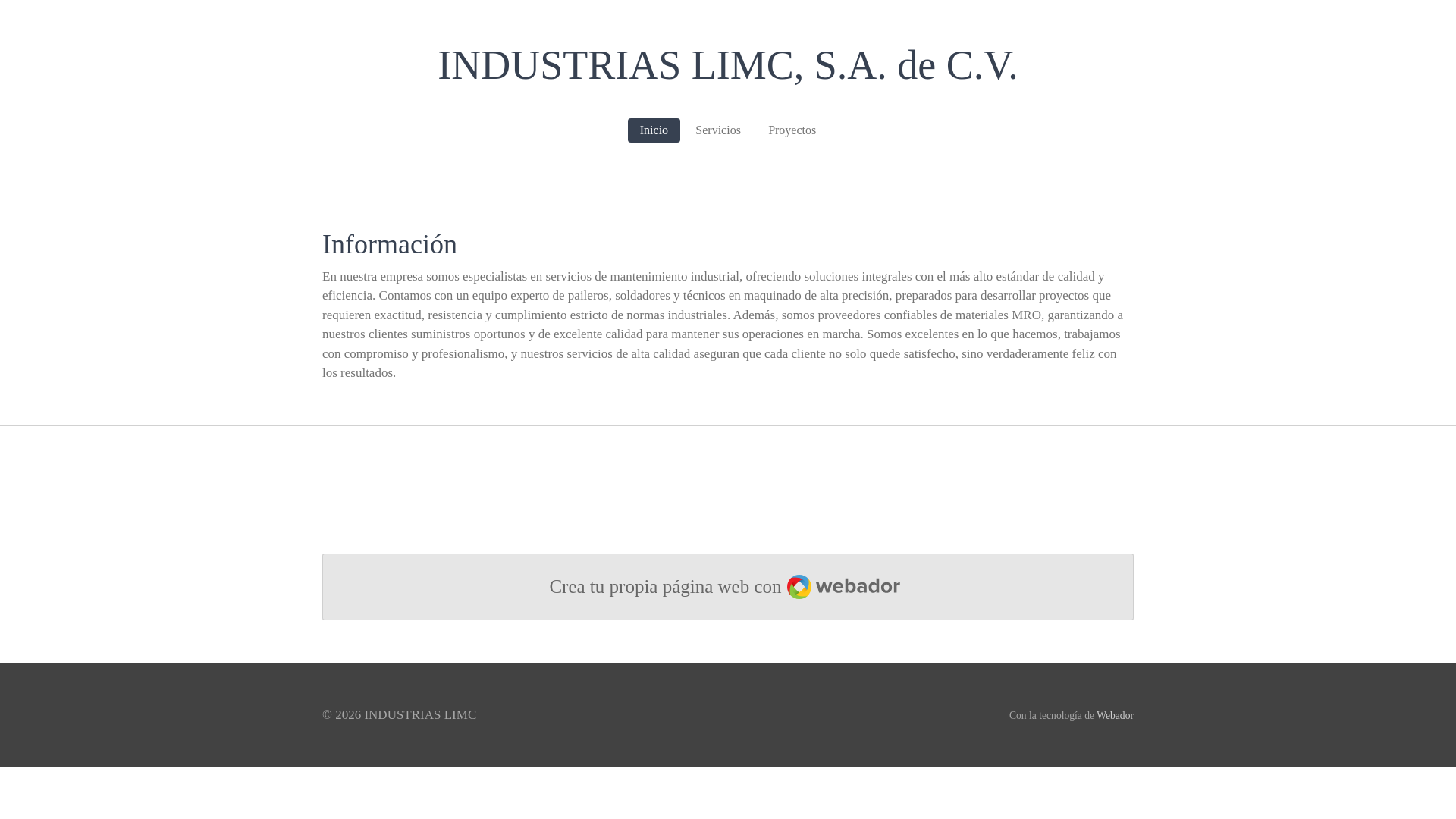 website screenshot of https://industriaslimc.com.mx/