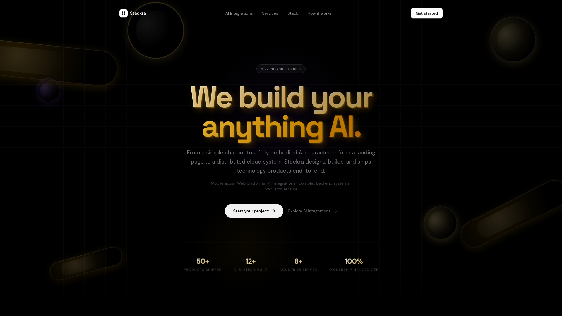 website screenshot of https://stackra.ai/
