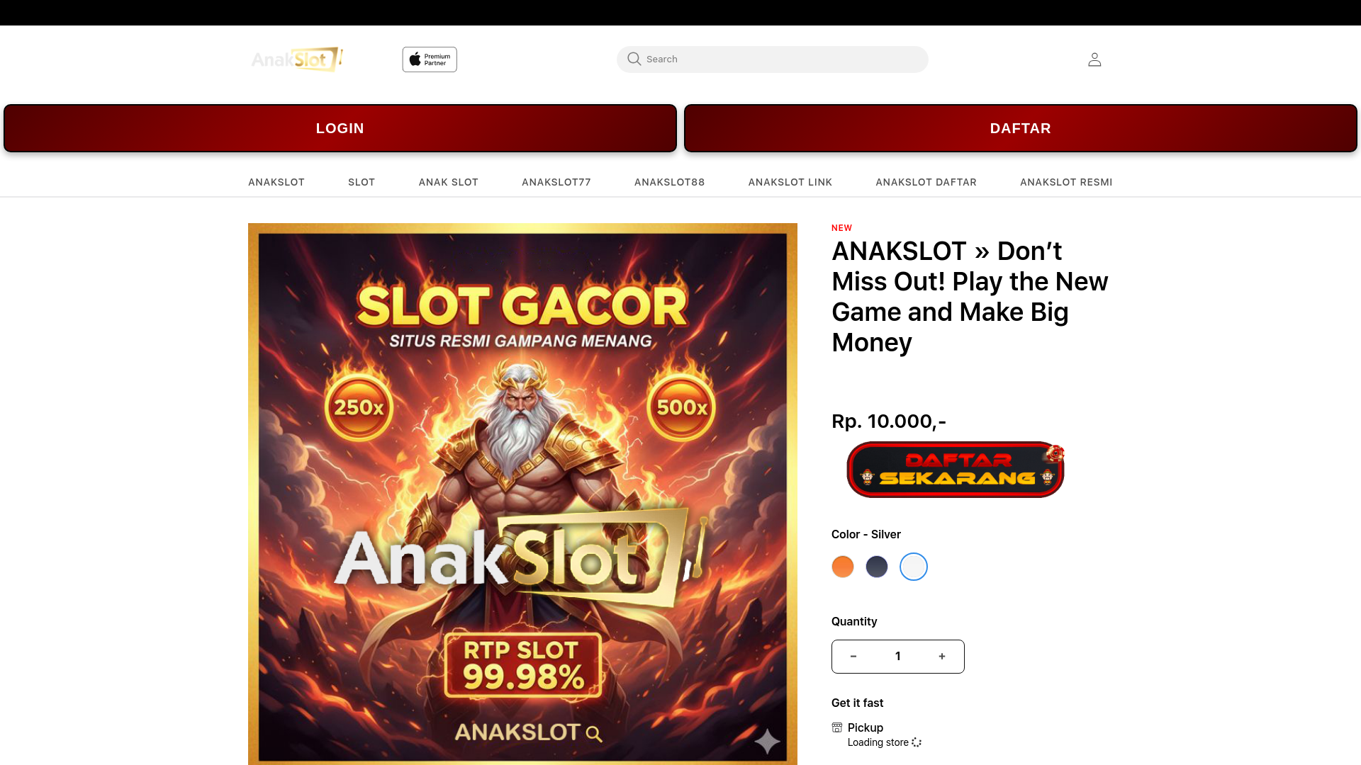 website screenshot of https://anakslot.chat/