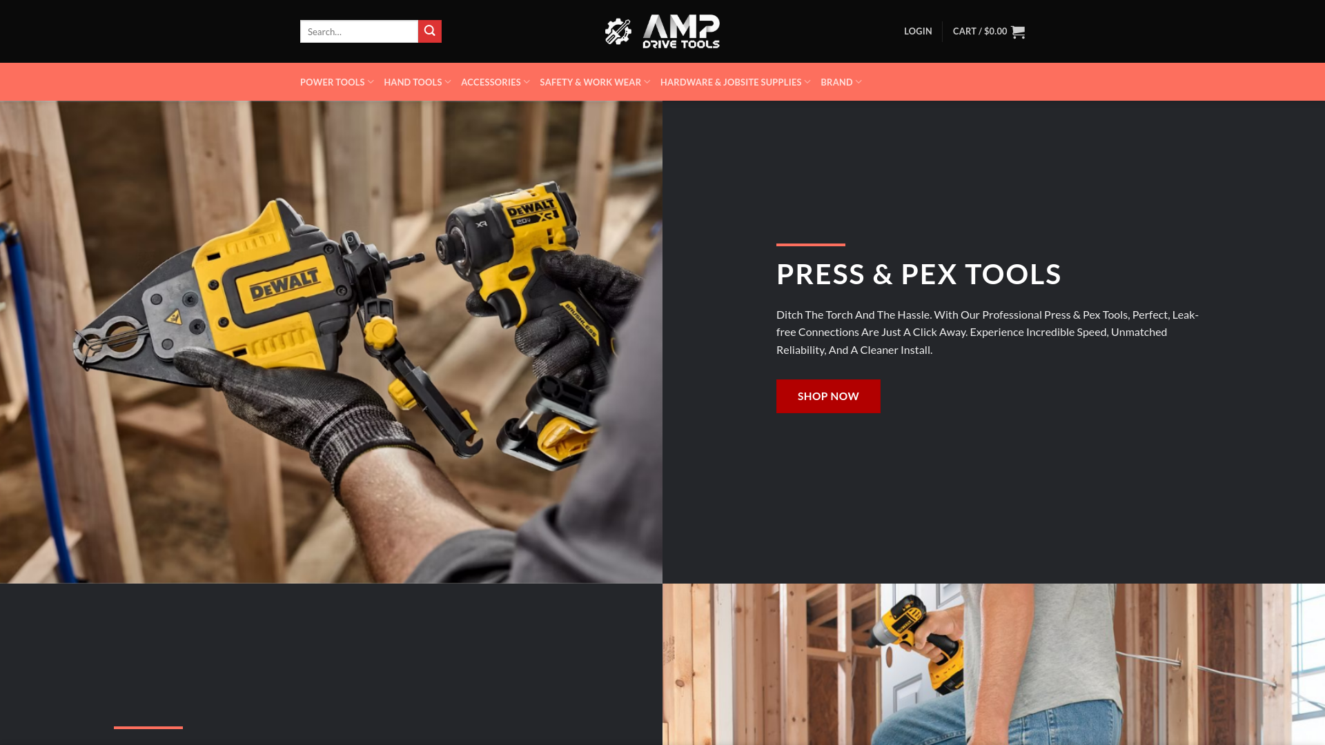 website screenshot of http://ampdrivetools.com/