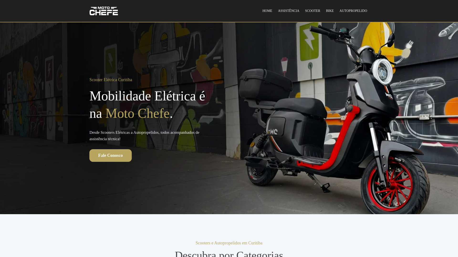 website screenshot of https://motochefecuritiba.com.br/