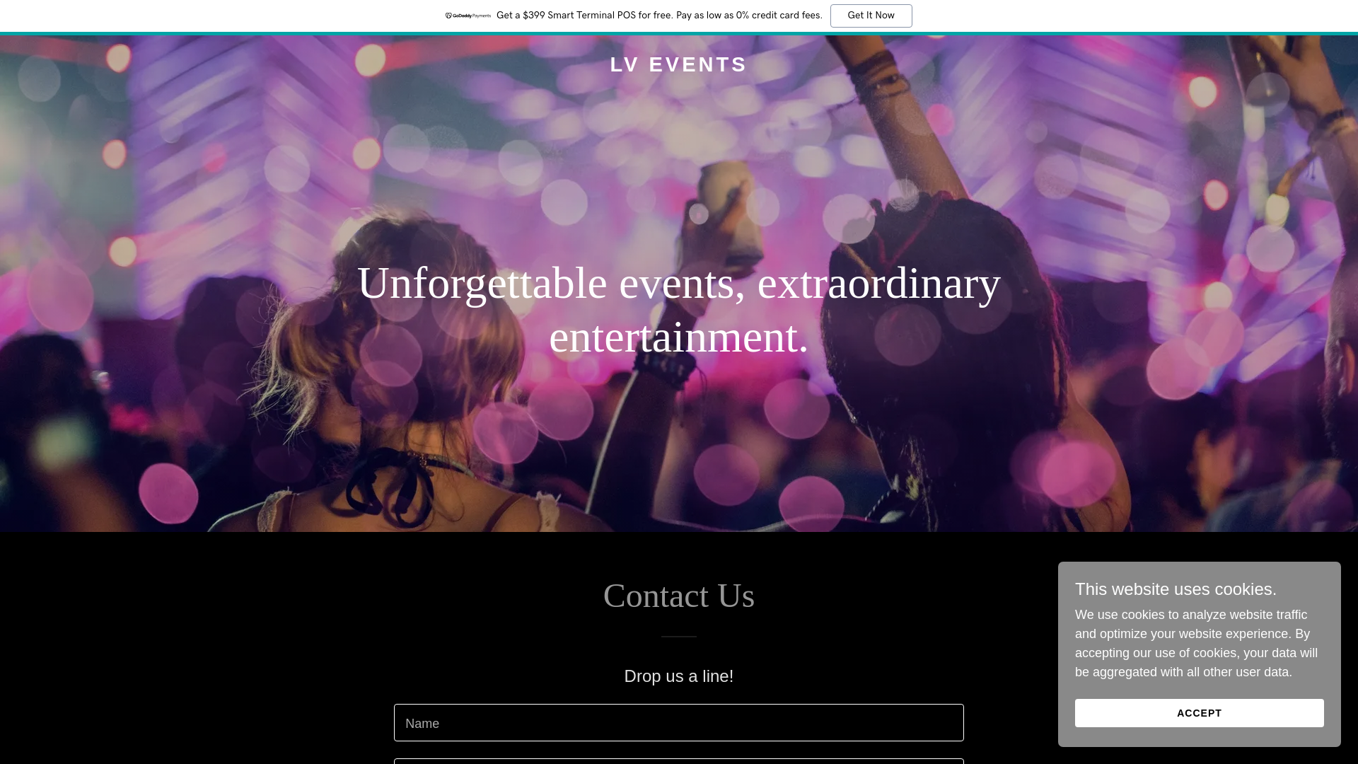 website screenshot of https://lvevents.ca/