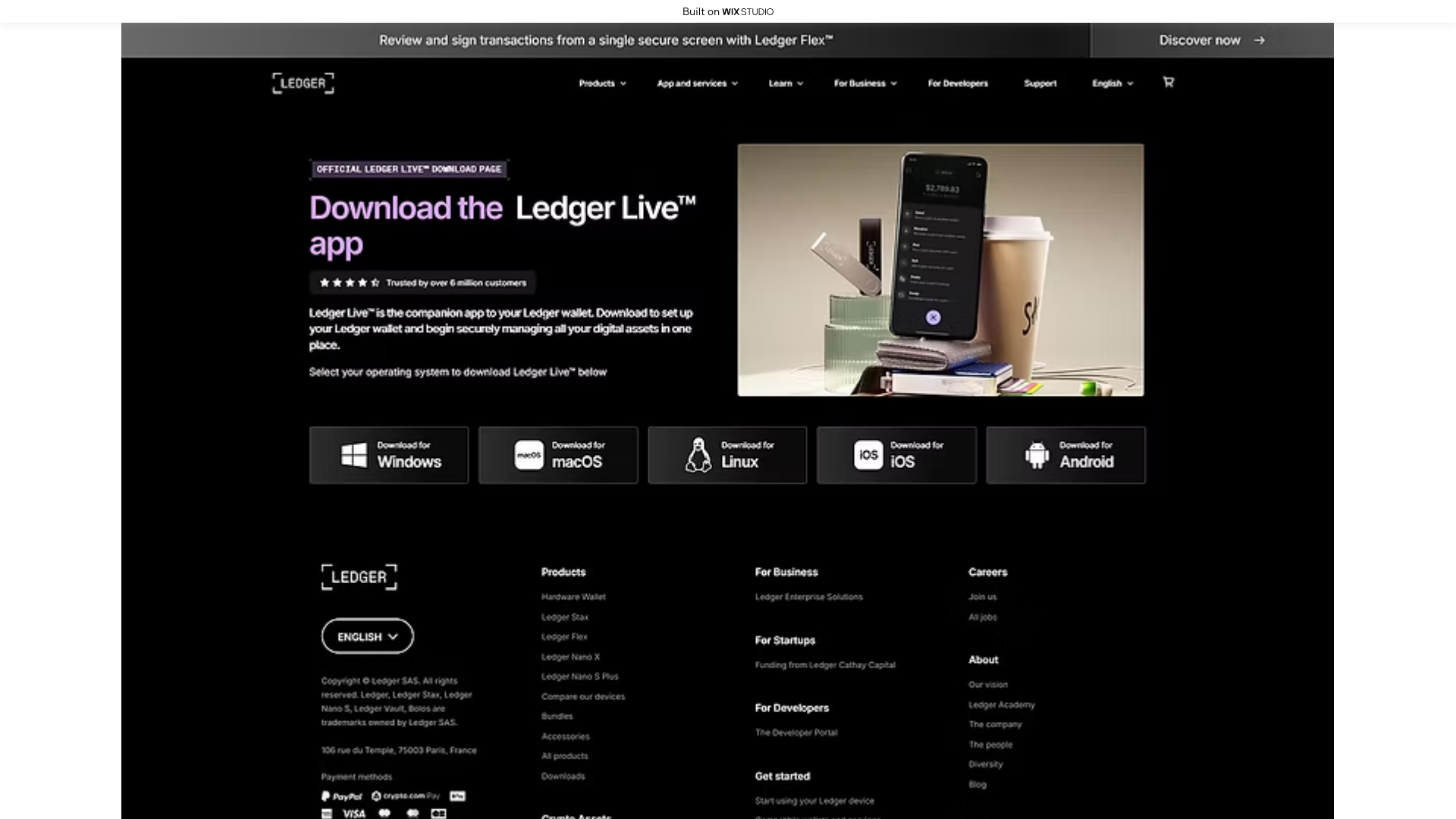 website screenshot of https://platform-live-en.wixstudio.com/live