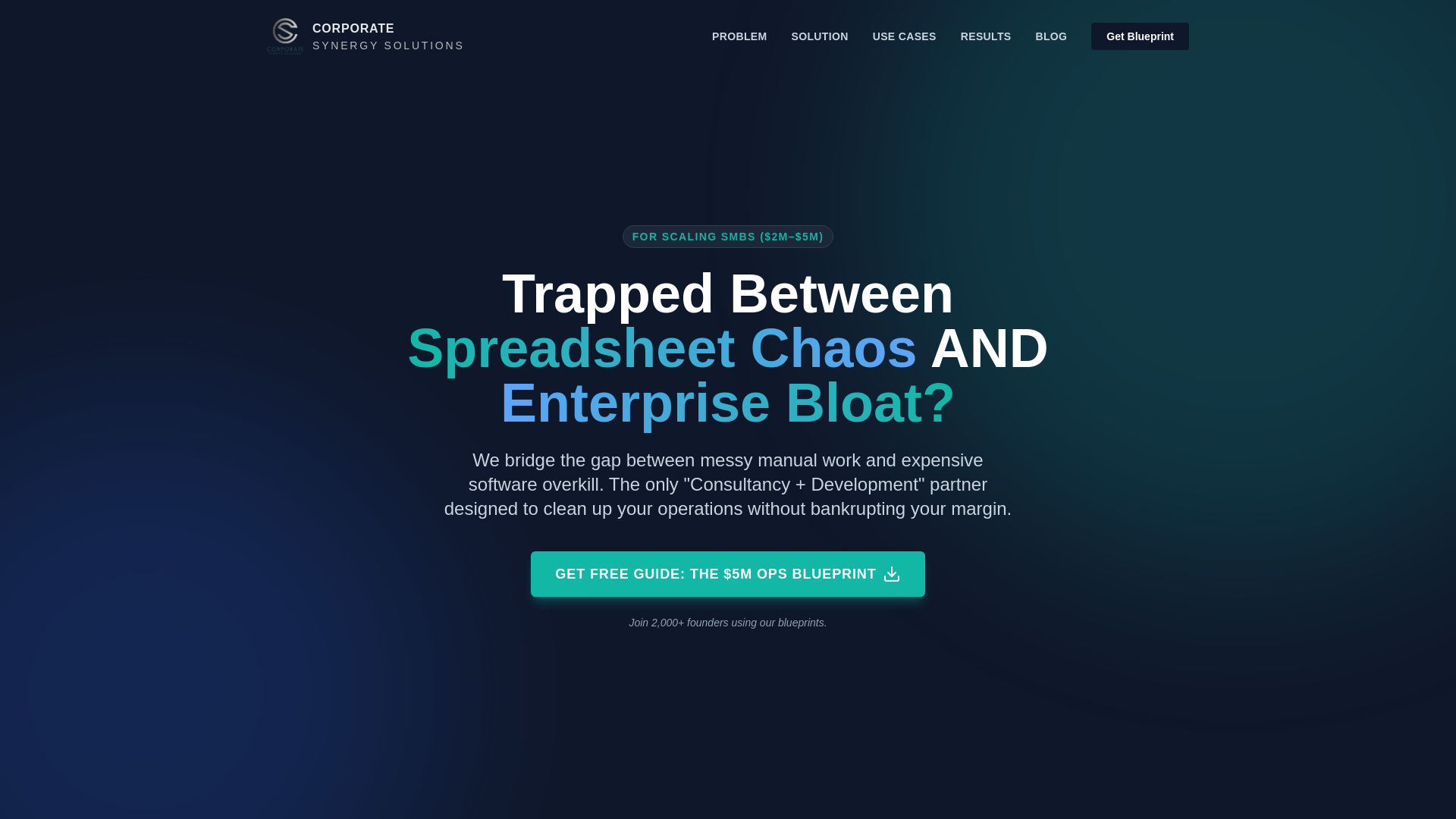 website screenshot of https://trycorporatesynergysolutions.com