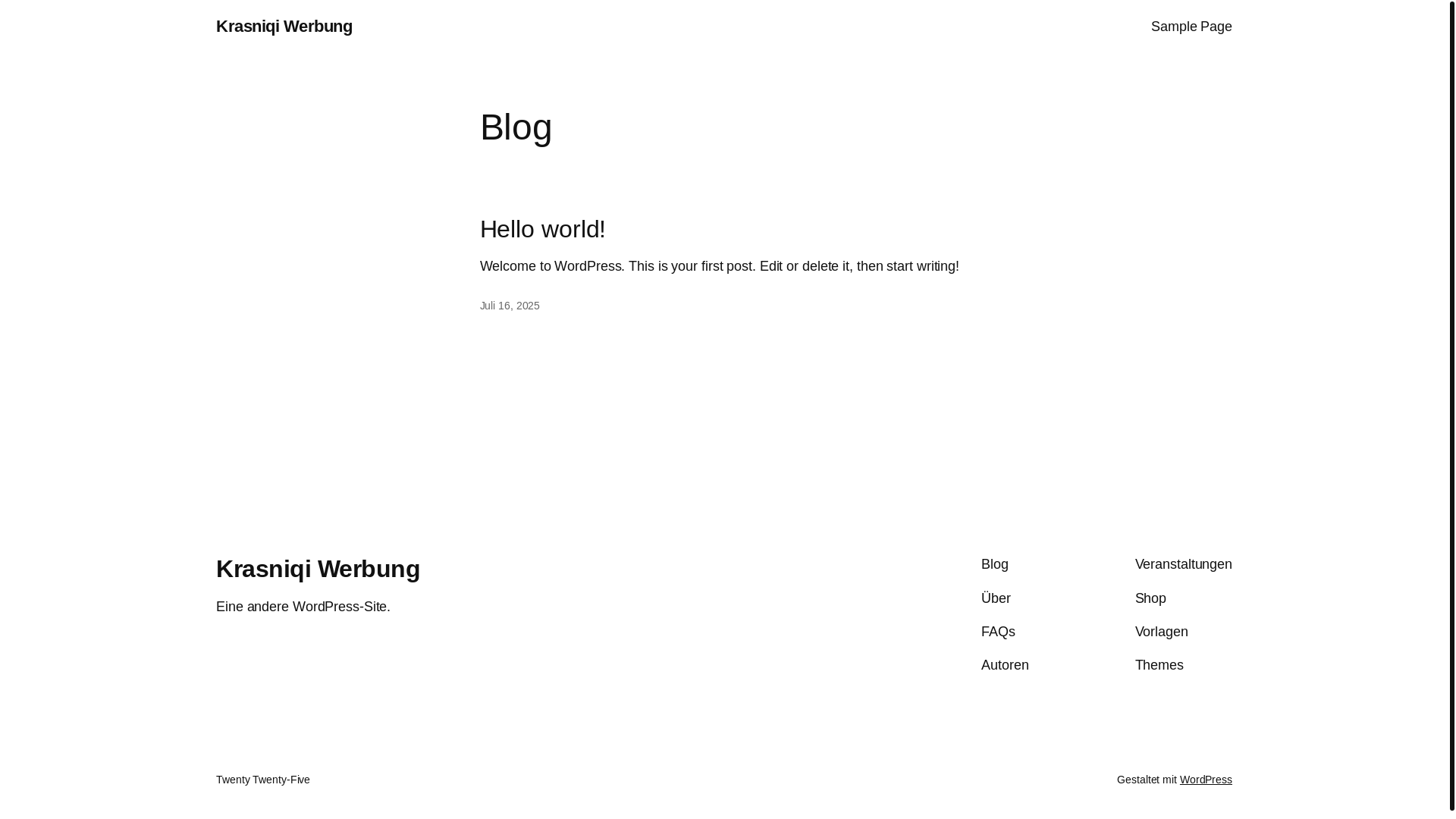 website screenshot of https://krasniqiwerbung.de/