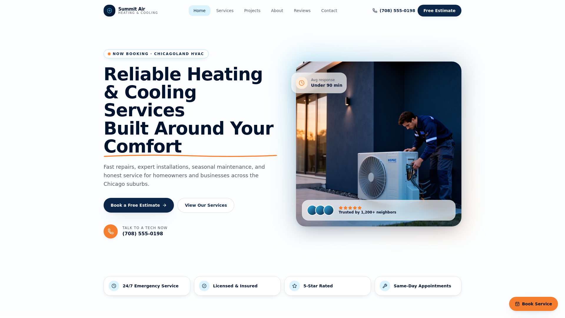 website screenshot of https://summitaircool.com/