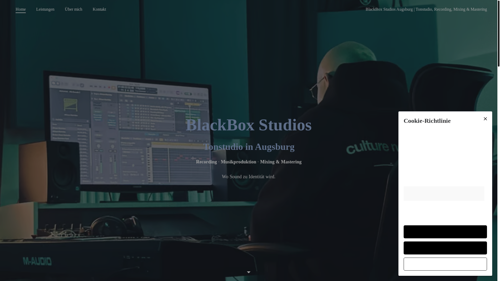 website screenshot of https://blackboxstudios-augsburg.de/