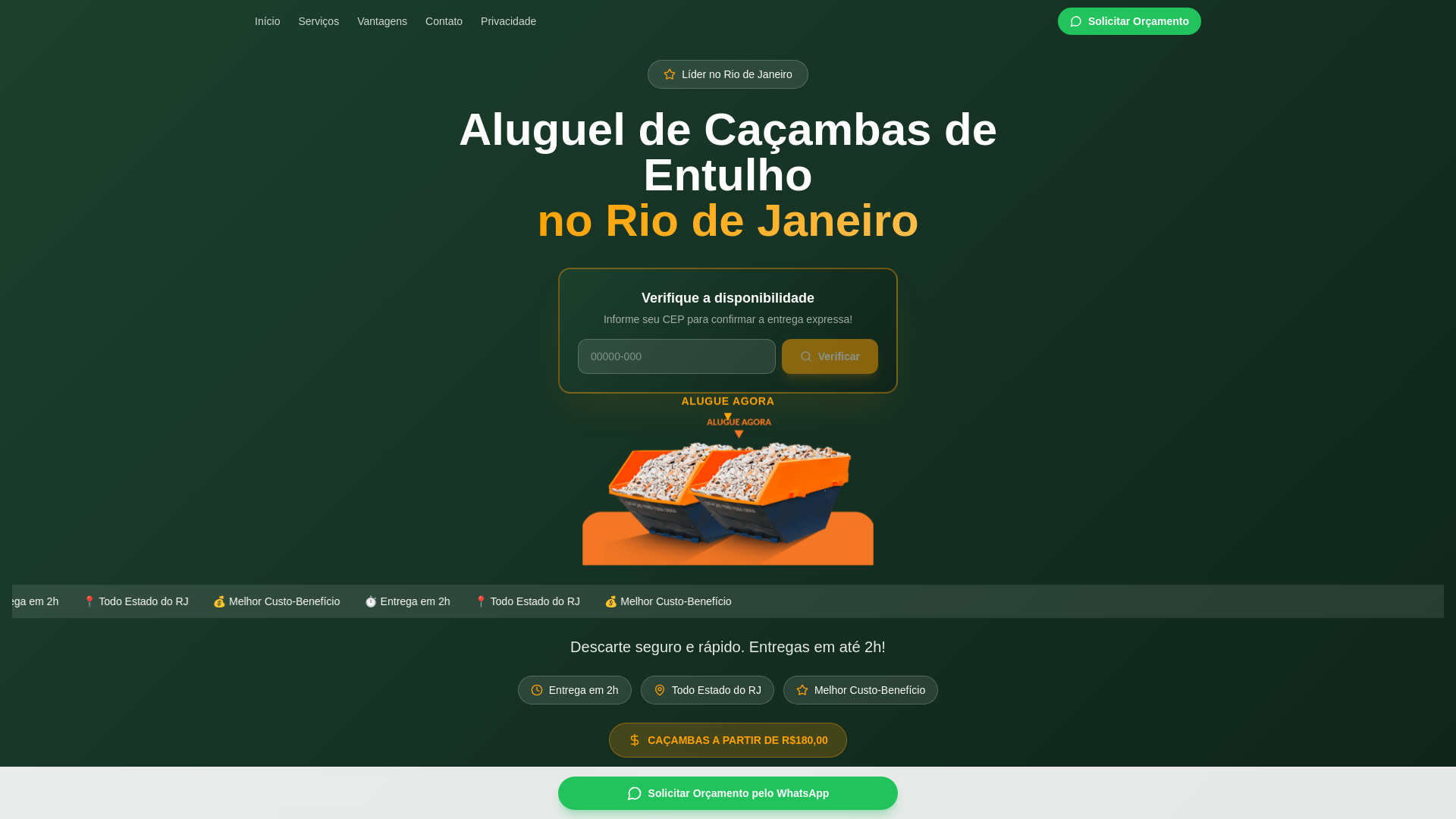 website screenshot of https://expresscacamba-rj.shop
