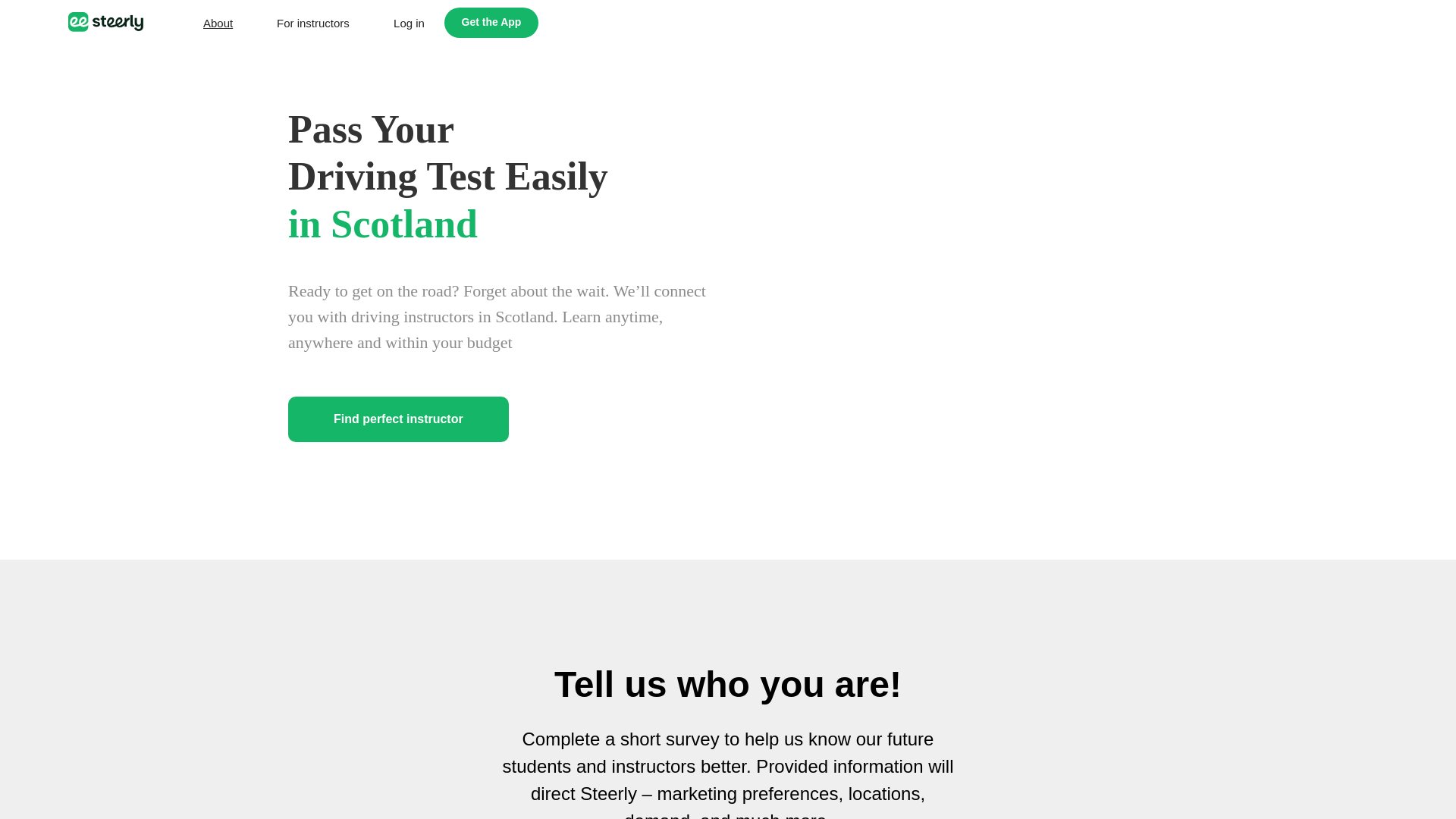 website screenshot of https://steerlydriving.co.uk/