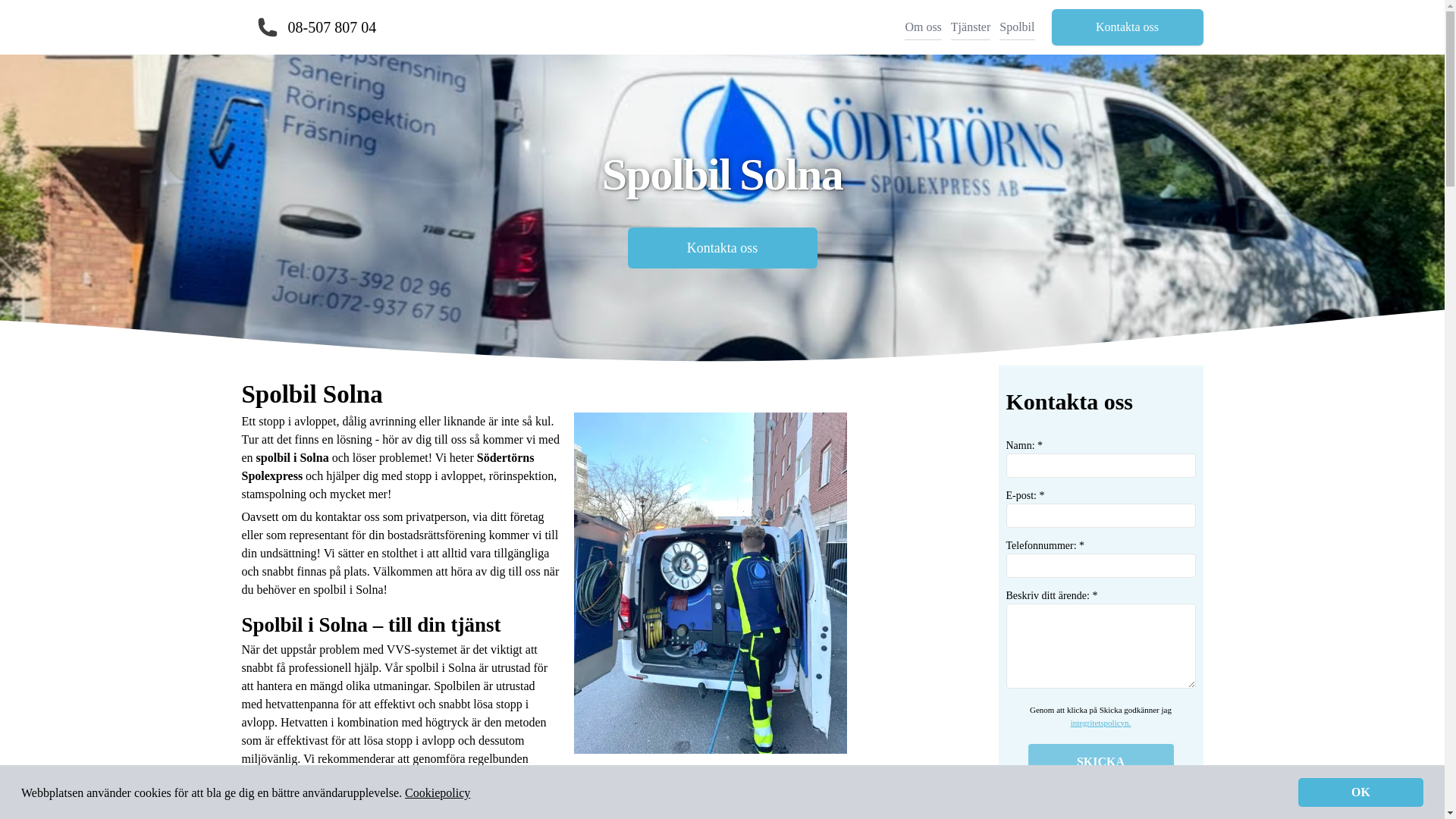 website screenshot of https://spolbilsolna.se/