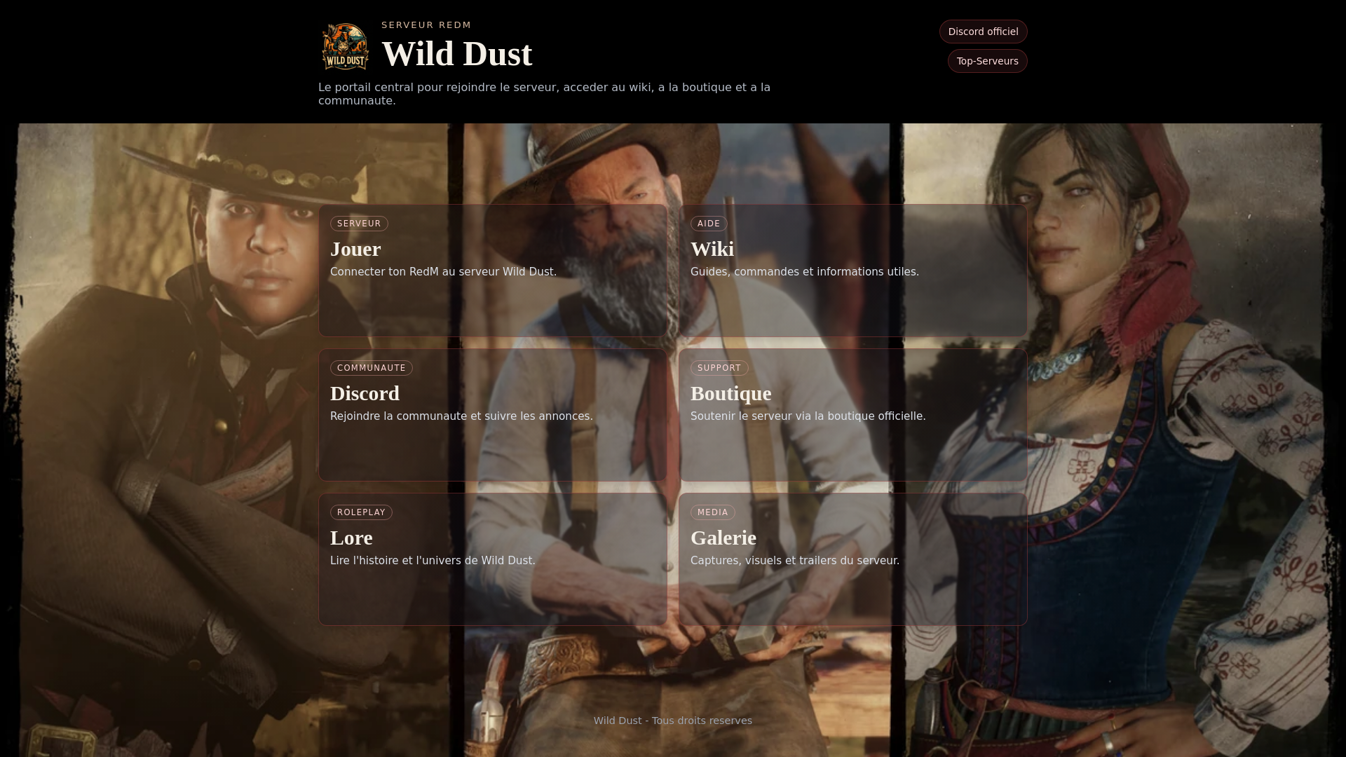 website screenshot of https://wilddustrp.org