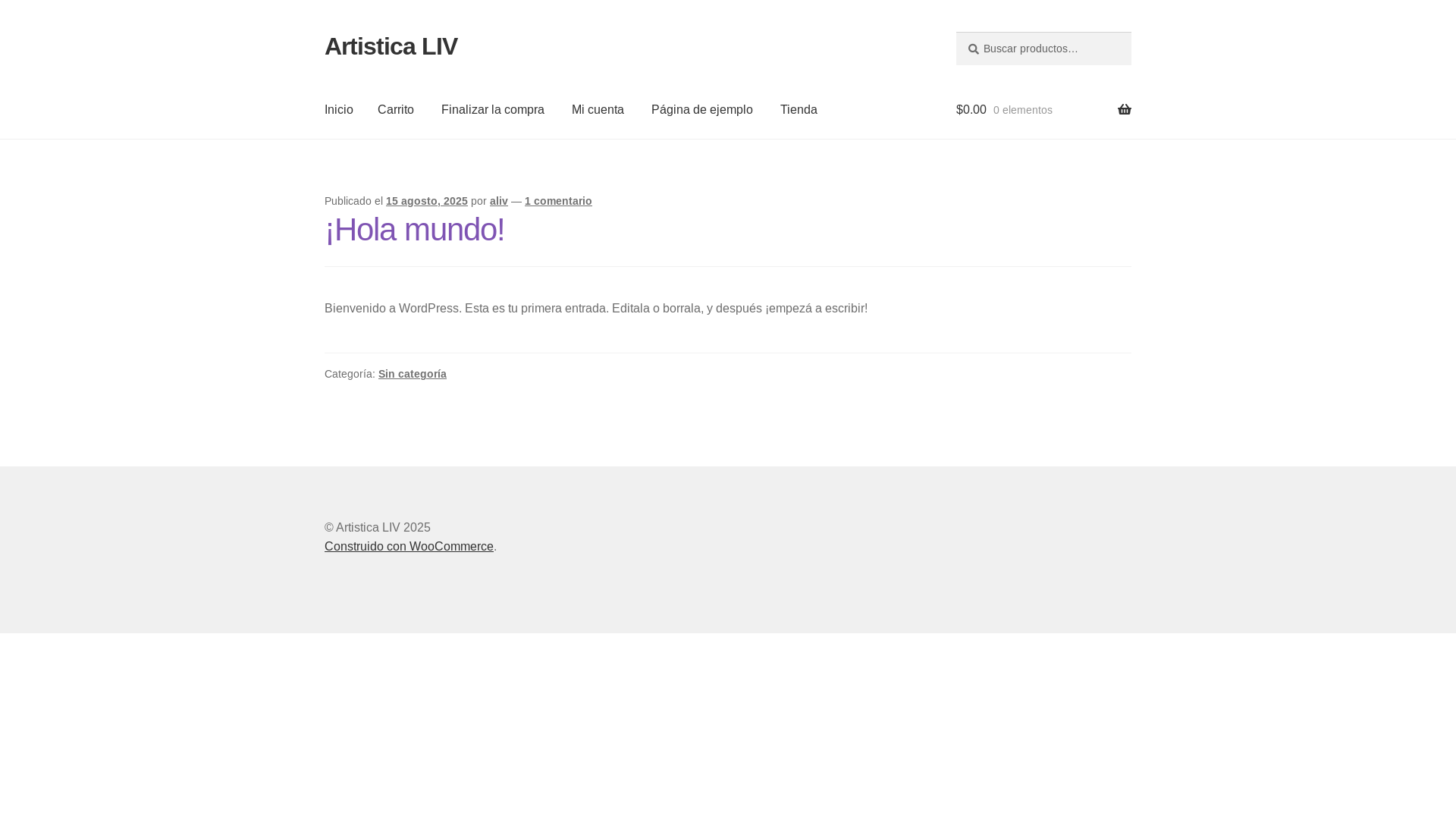 website screenshot of https://artisticaliv.ar/