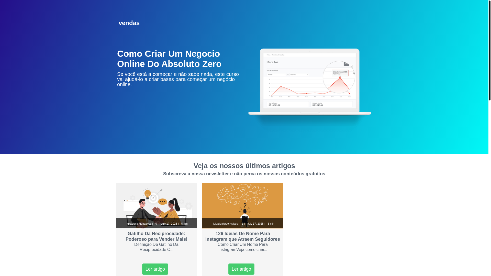 website screenshot of https://vendasonlinelucass.shop/