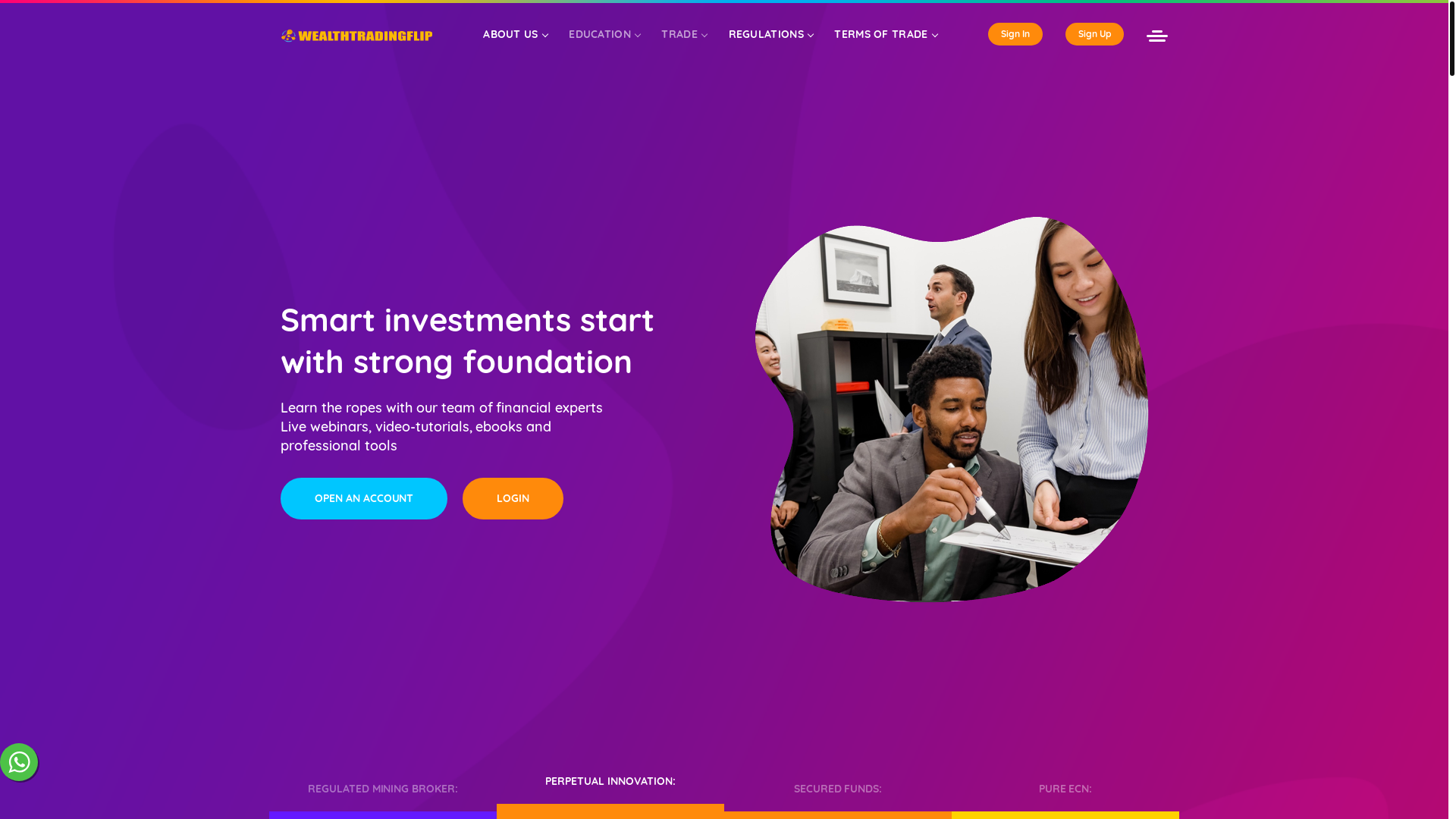 website screenshot of https://wealthtradingflip.com/
