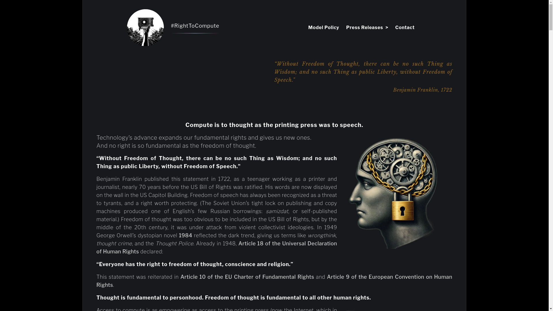 website screenshot of https://righttocompute.ai/